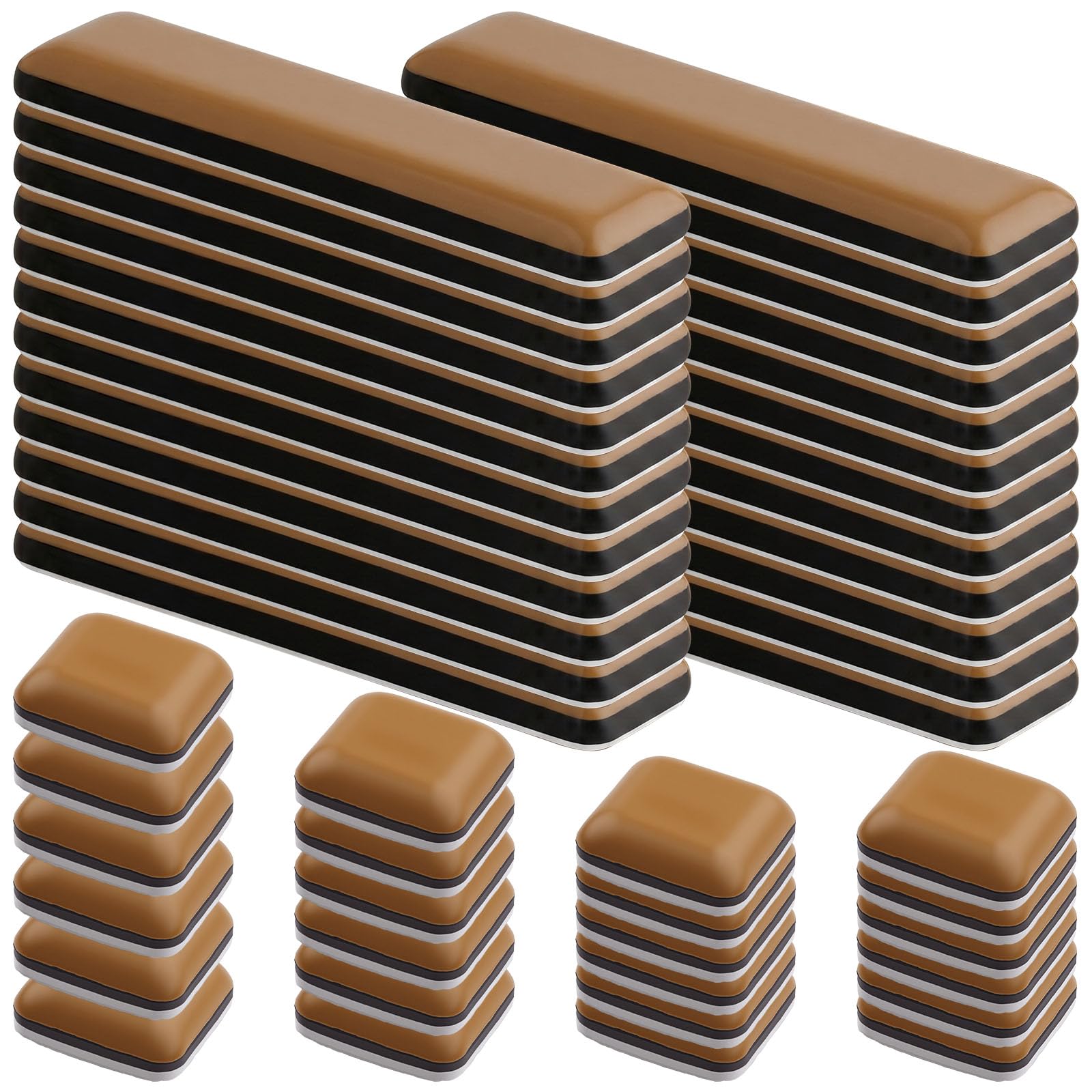 48 Pieces Teflon Furniture Gliders Orange Carpet Slider (19x70mm + 20x20mm)