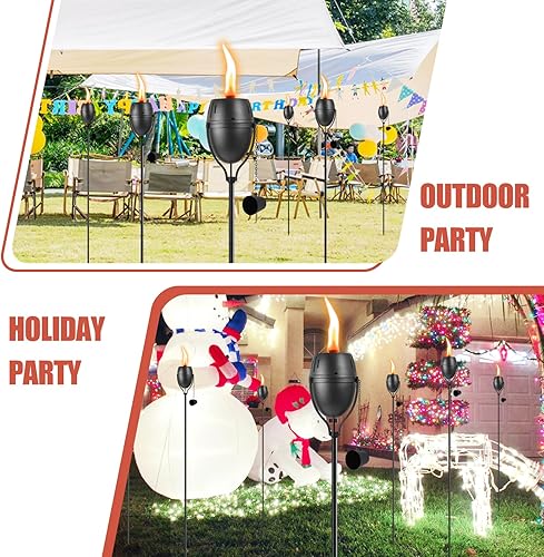 Miniatura 5 de Home Garden - Juego de 4 antorchas de metal de 14 onzas para exteriores, decoración de jardín, antorchas de citronela mejoradas de 58 pulgadas con