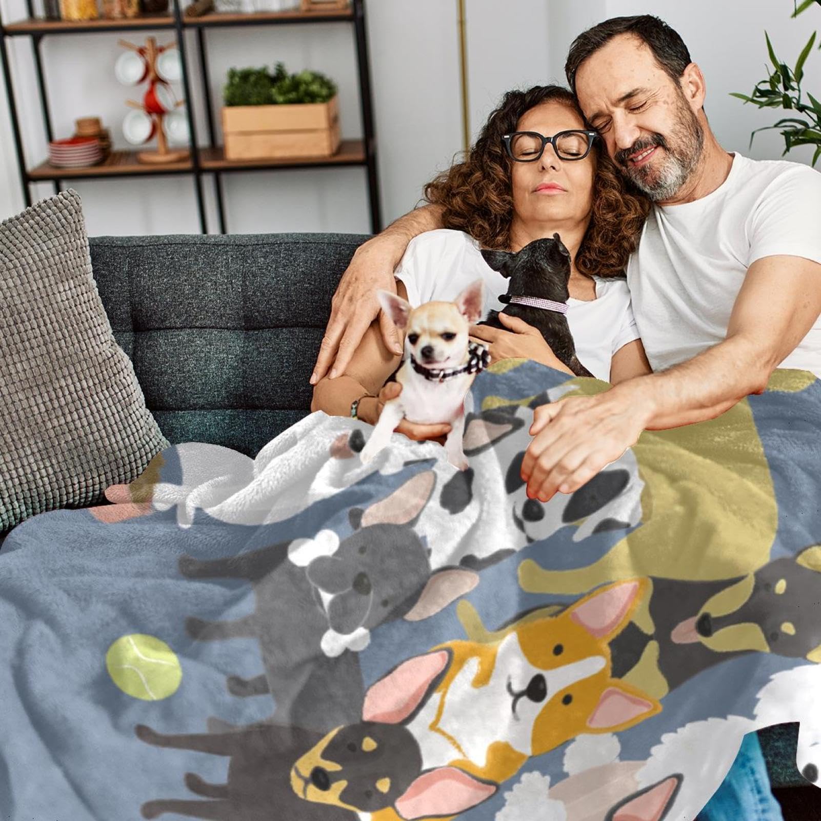 Couverture Polaire Chiens Mignons Couverture Microfibre Chaude Et Douce Jeté De Canapé Couverture 150×200cm