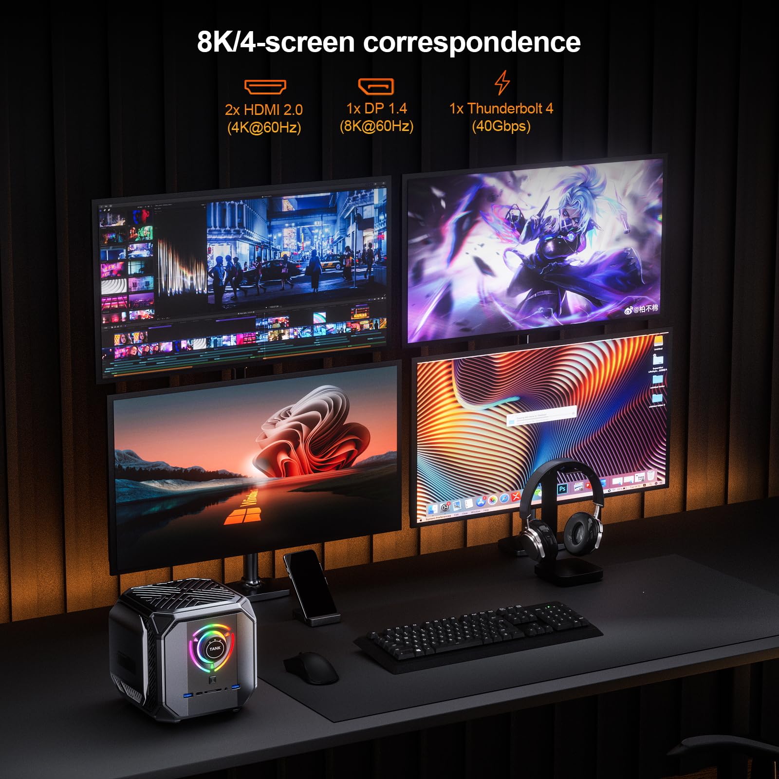 Amazon.com: Chatreey Mini Gaming PC - GeForce RTX 4060 8GB GDDR6