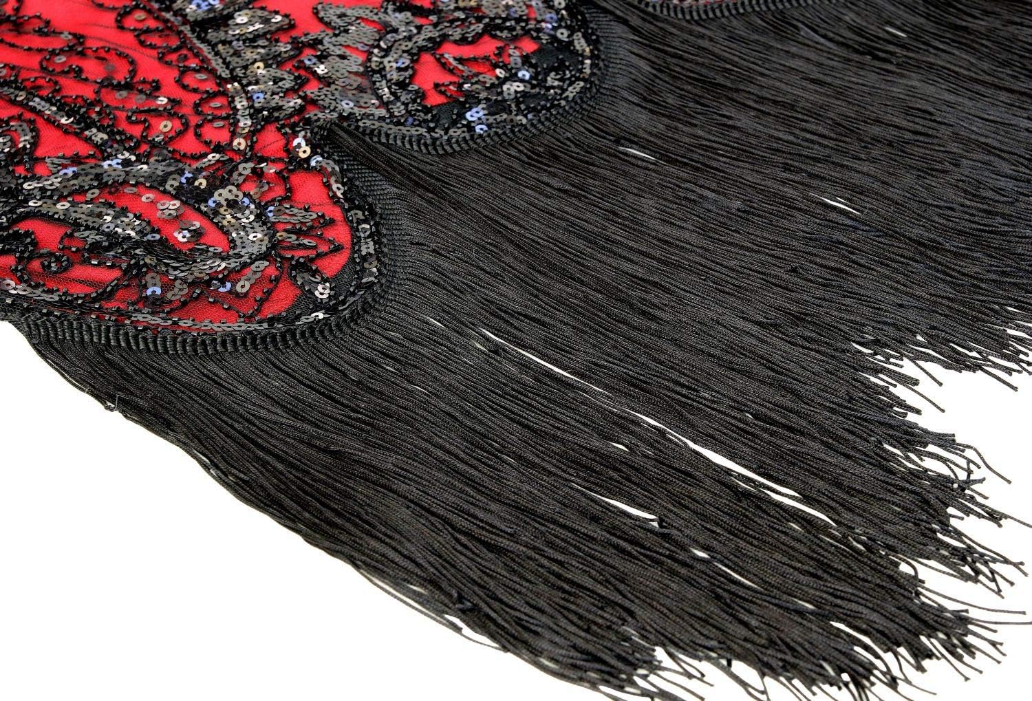 Women's Roaring 20s V-Neck Gatsby Flapper Dresses with Accessories Set