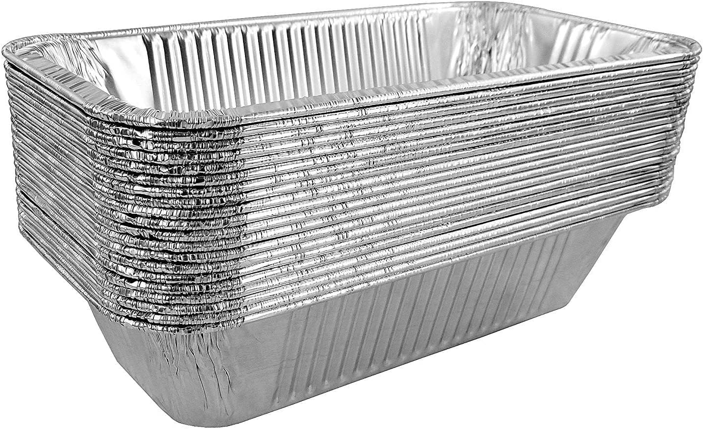 PACTOGO 4 lb. Aluminum Disposable Rectangle Loaf Pans For Serving, Baking, Cooking, Roasting, Broiling, Cakes (Pack of 200)