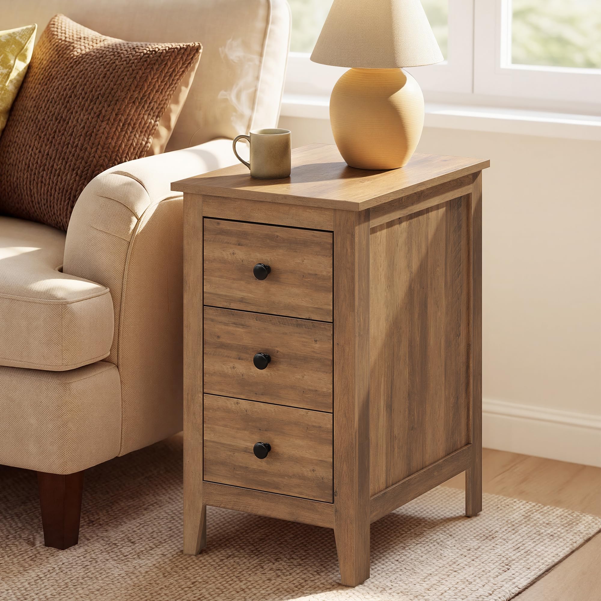 VASAGLE 24.8" Farmhouse 3-Drawer