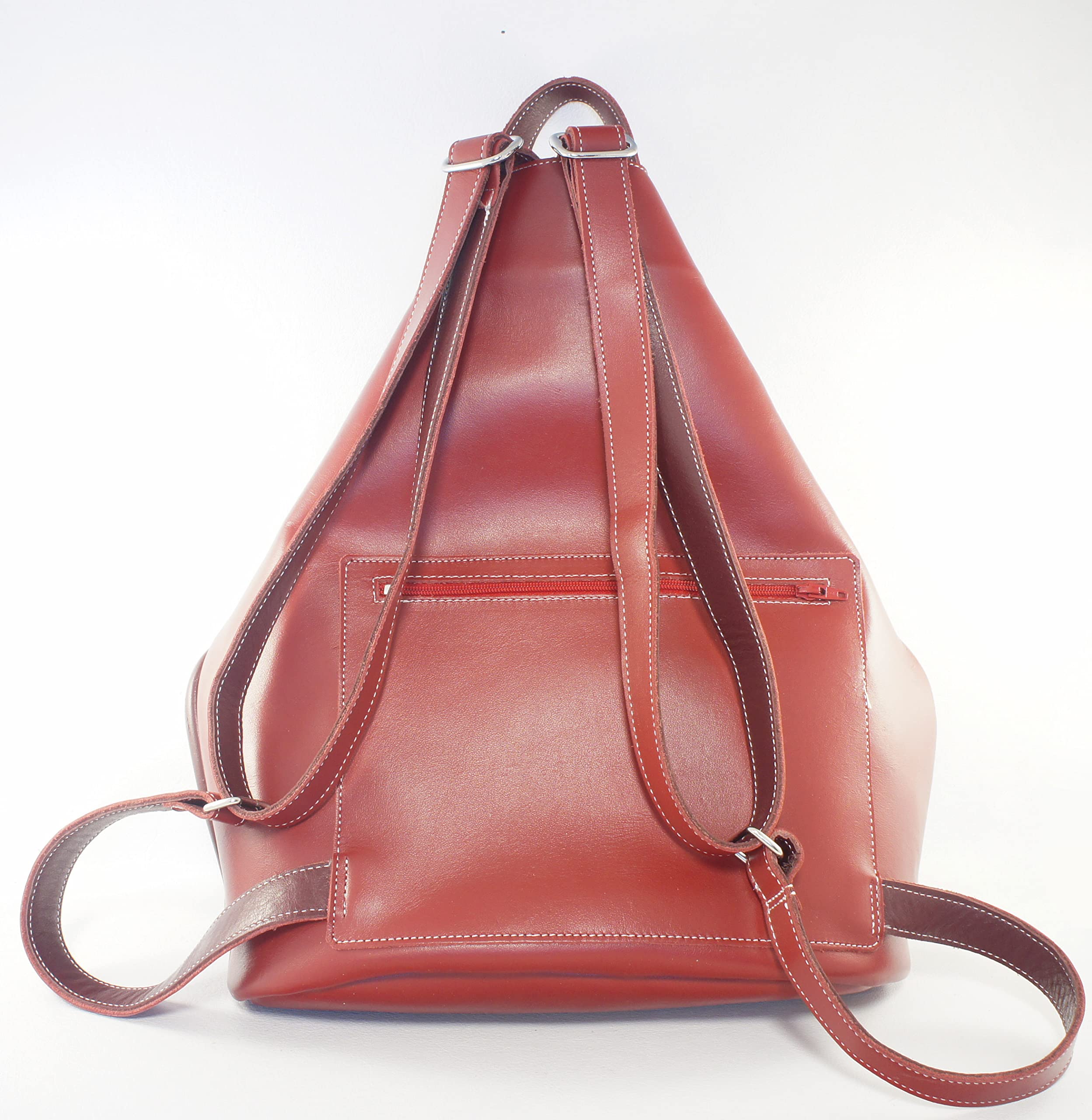 Mochila bolso antirrobo de piel granate