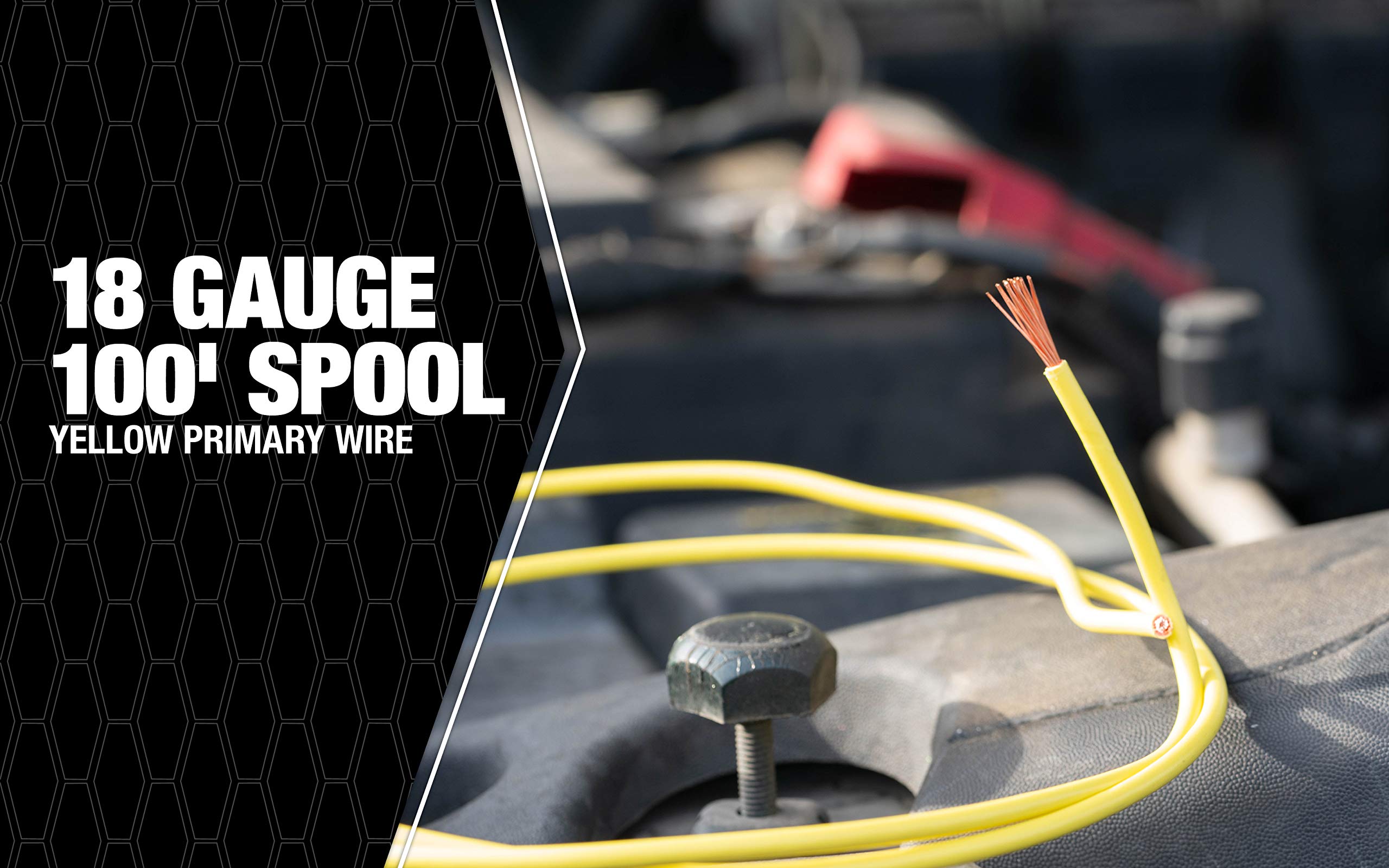 Southwire 55843823 Primary Wire, 18-Gauge Bulk Spool, 100-Feet, Yellow