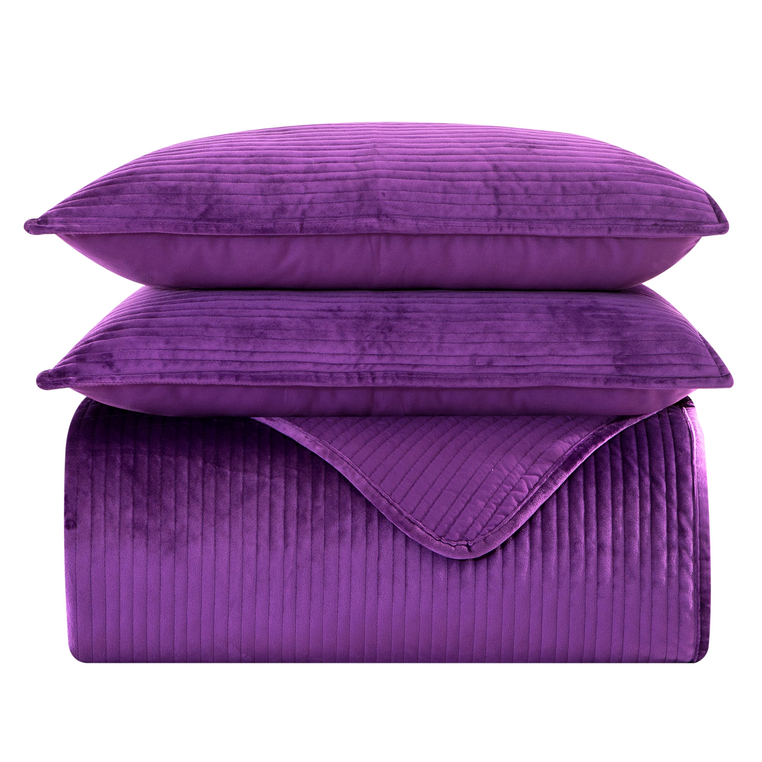Parure de lit douillette violette grand lit velours de vison matelassé linge de lit 3 pièces