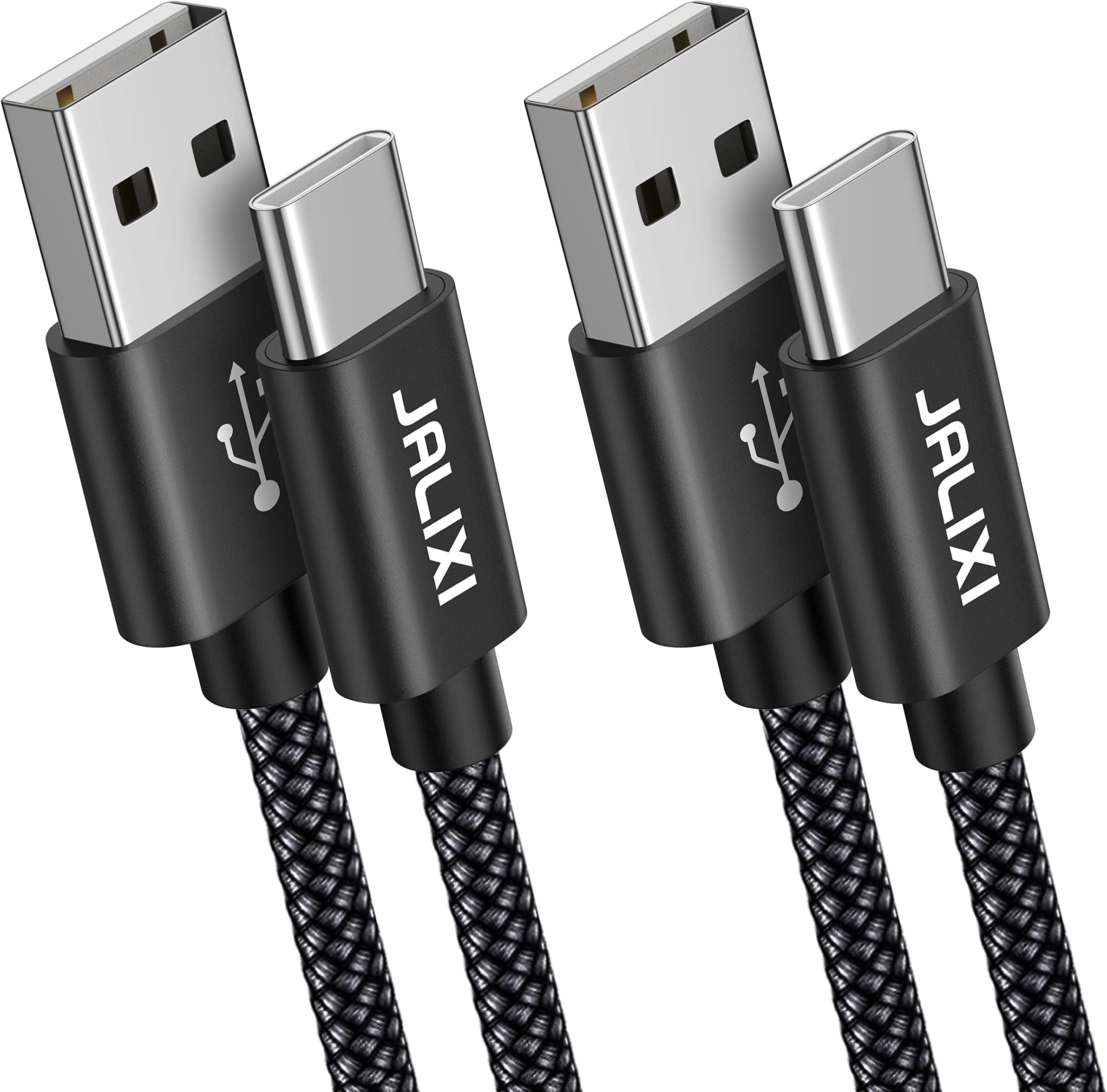 USB to USBC Cable 1m for Samsung Galaxy S25 A56 A36 A26 A16, USB C Phone Charger Lead Fast Charging, Braided Nylon, Black