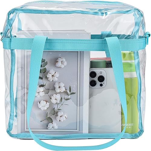 Vista 408 de Oraben Bolsa transparente transparente aprobada para estadios de 12 x 6 x 12 pulgadas, bolsa de estadio para trabajo, juegos deportivos, gimnasio