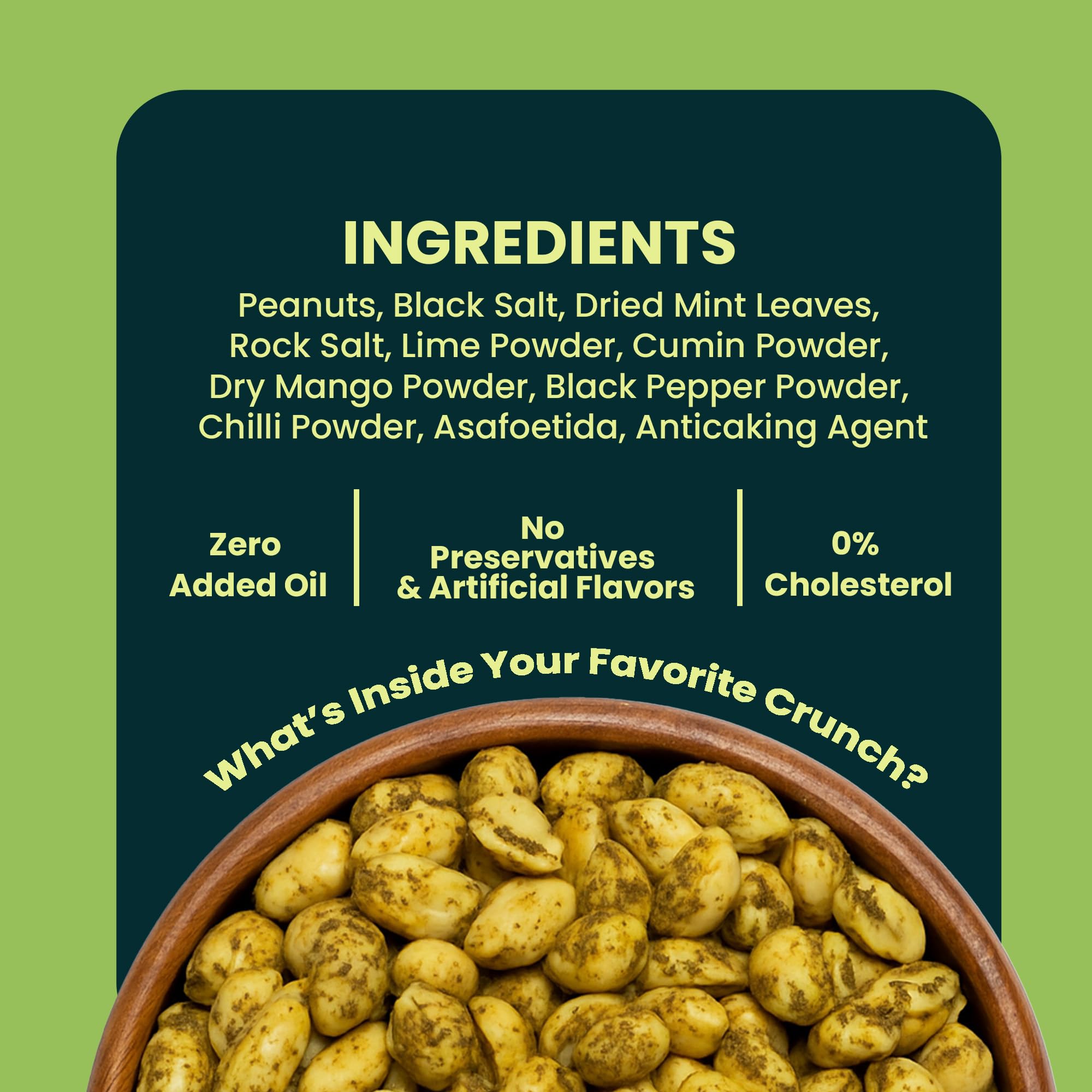 NUTNACK | Lime And Mint Peanuts | Zero Added Oil Extra Crunch Peanut Snack With Tangy Lime And Refreshing Mint Flavour | Travel Friendly Ready To Eat Snack | 45g 1