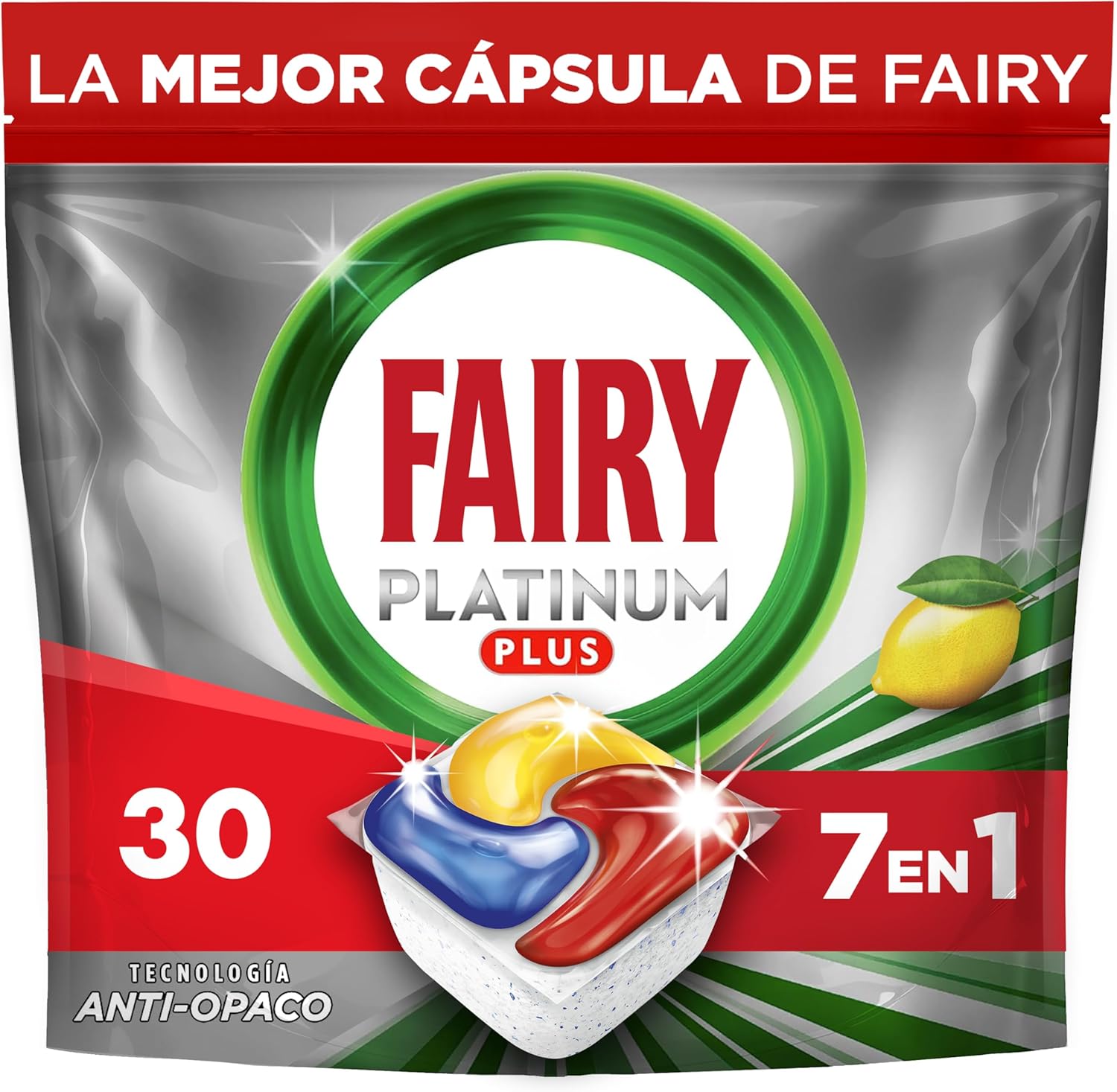 30 cápsulas de lavavajillas Fairy Platinum Plus 7en1 por 9,50€ (en compra recurrente)