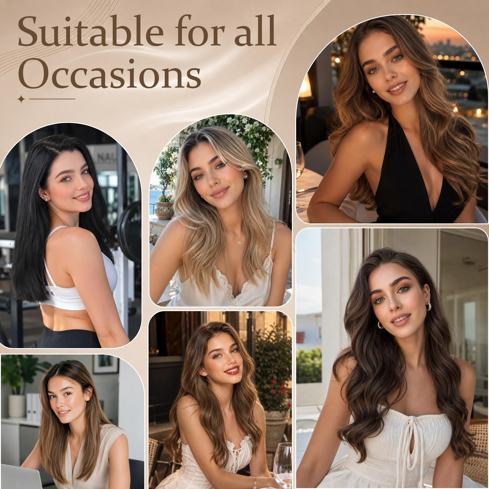 Rich Choices Clip in Extensions Echthaar 3pcs Clip in Haarextension Haarteil Haarverlängerung Echthaar Extensions Clip Remy Human Hair 55cm 86g #1B Natürliches Schwarz Extensions
