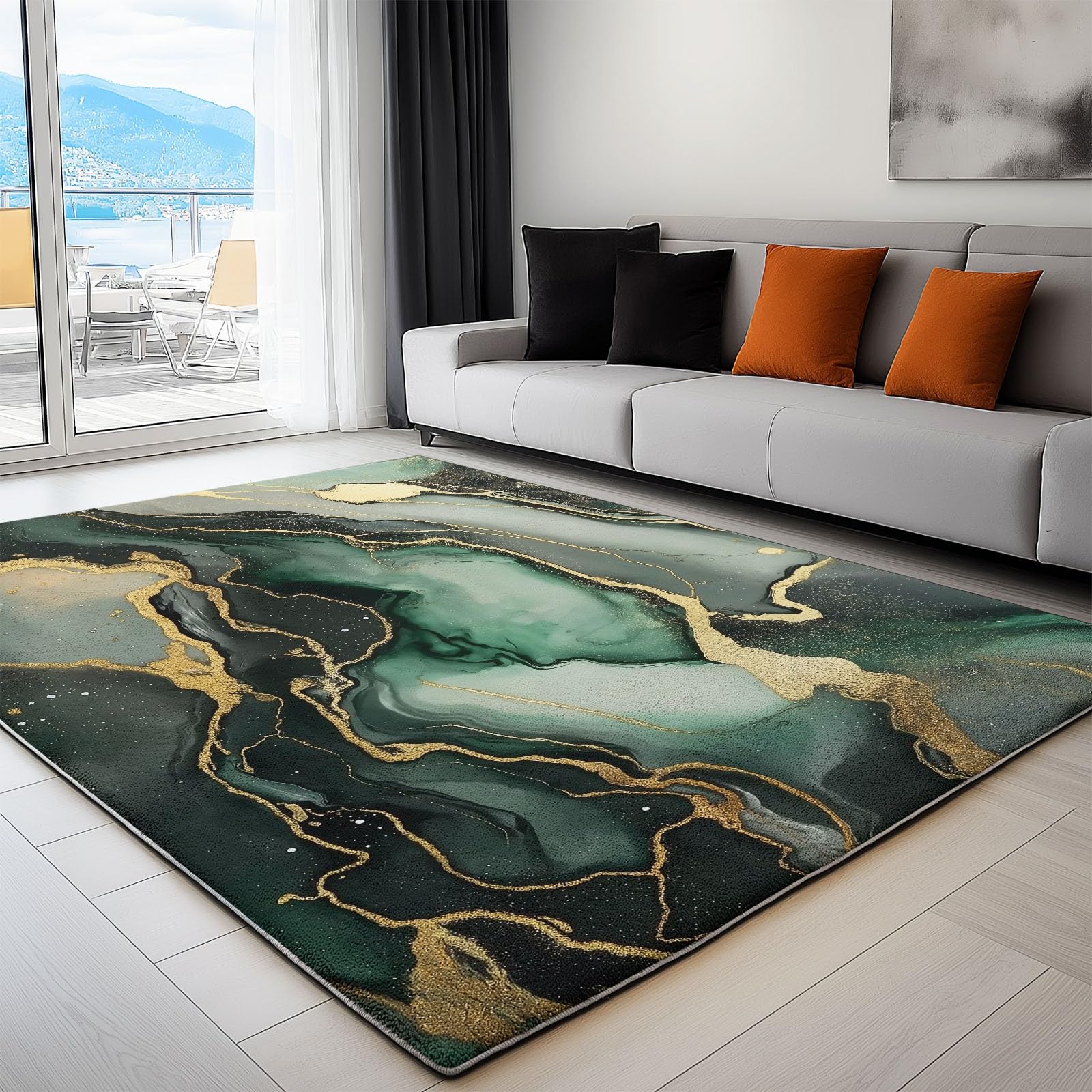 Tapis de passage antidérapant pour sécuriser les couloirs glissants, motif marbre doux