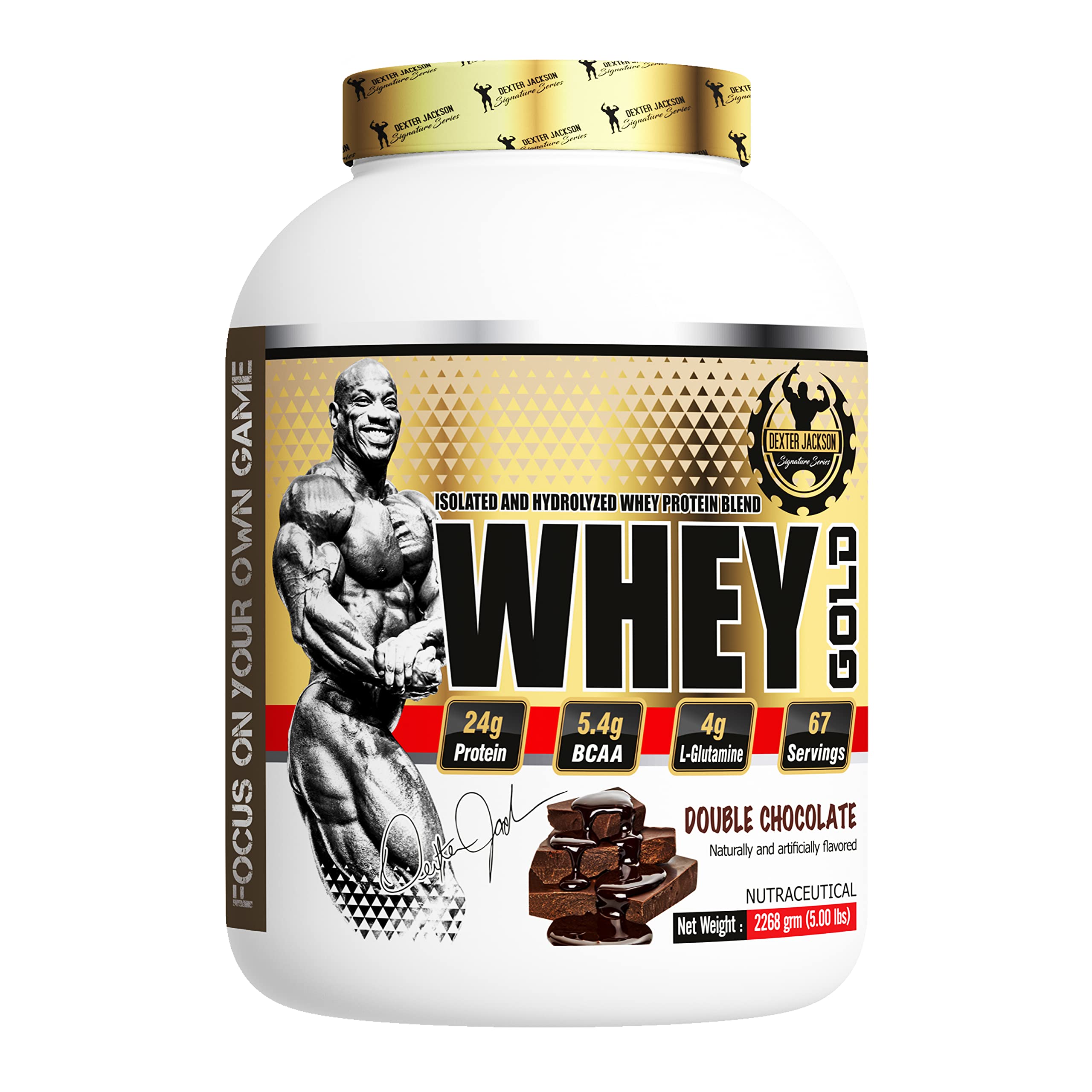 Sponsored Ad - Dexter Jackson Signature Series Whey Gold - Isolate & Hydrolyzed Whey Protein Blend | Double Chocolate Flavor | 67 Servings, 2268G (5 Lbs) - Superior Muscle Fuel For Optimal Performance, powder