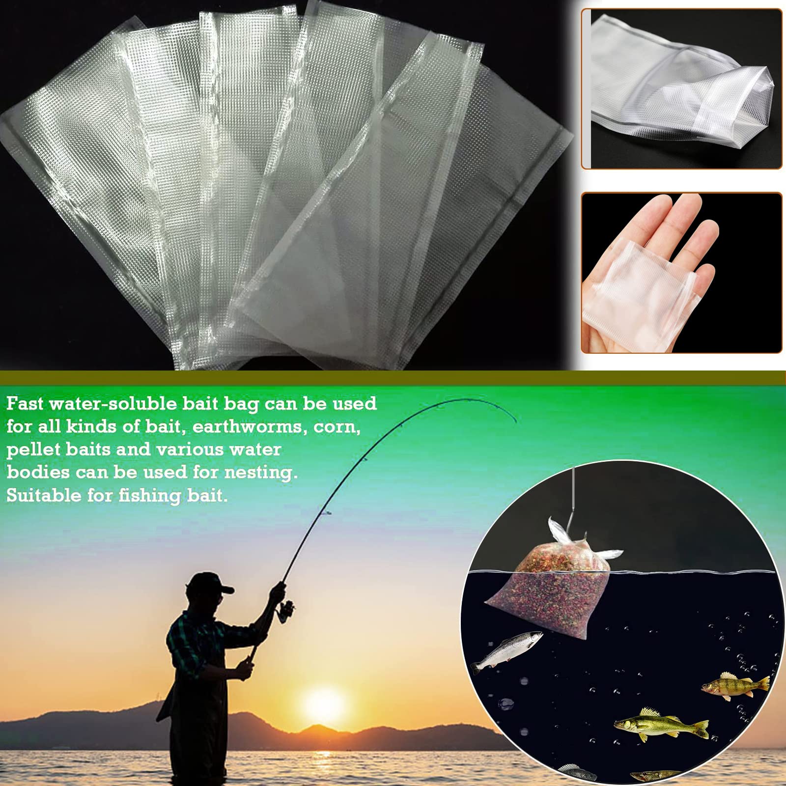 50 Sacchetti Esca PVA Idrosolubili 60x120 Mm – Rapidi E Ecologici Per Pesca Alla Carpa - 2
