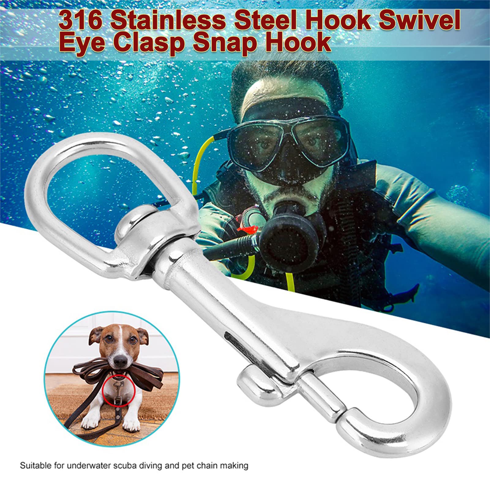 SCUBAPRO S-Tek Bolt Snap, Big Eye, 1.4in/36mm