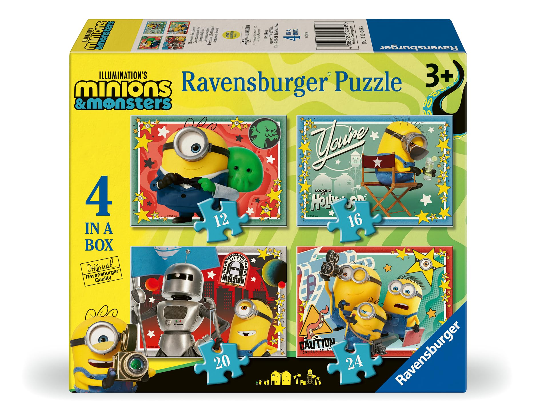 Ravensburger Minions and Monsters Movie 4-in-1 Puzzle Set for Kids Ages 3+ 4 Fun Jigsaw Puzzles Featuring Characters from the Movie Toddler and Preschool Puzzle Collection