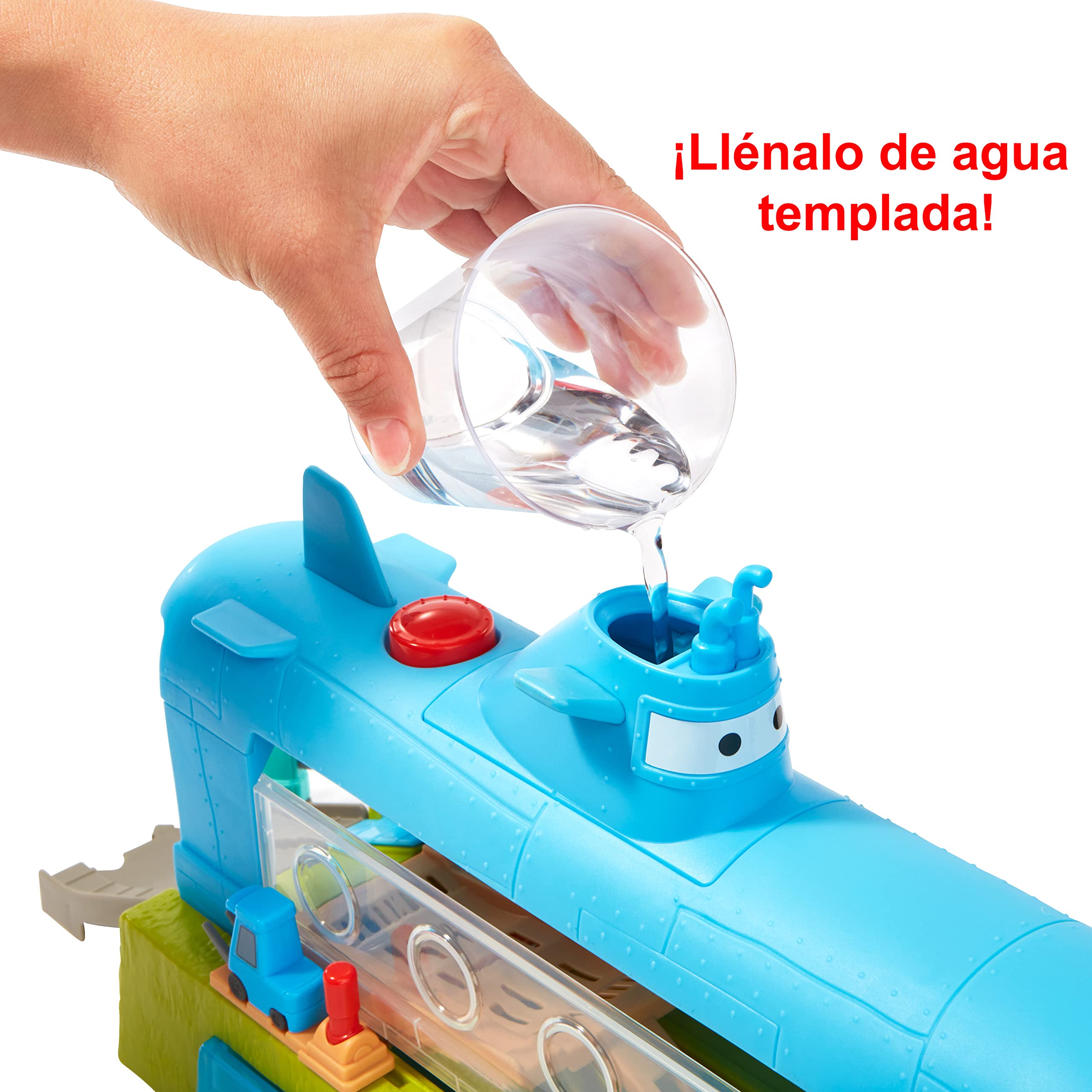 Mattel Disney Cars on the Road Ballena lavadero de coches Pista para coches de juguete, incluye 1 vehículo Rayo McQueen que cambia de color en el agua, regalo +4 años (HGV70)
