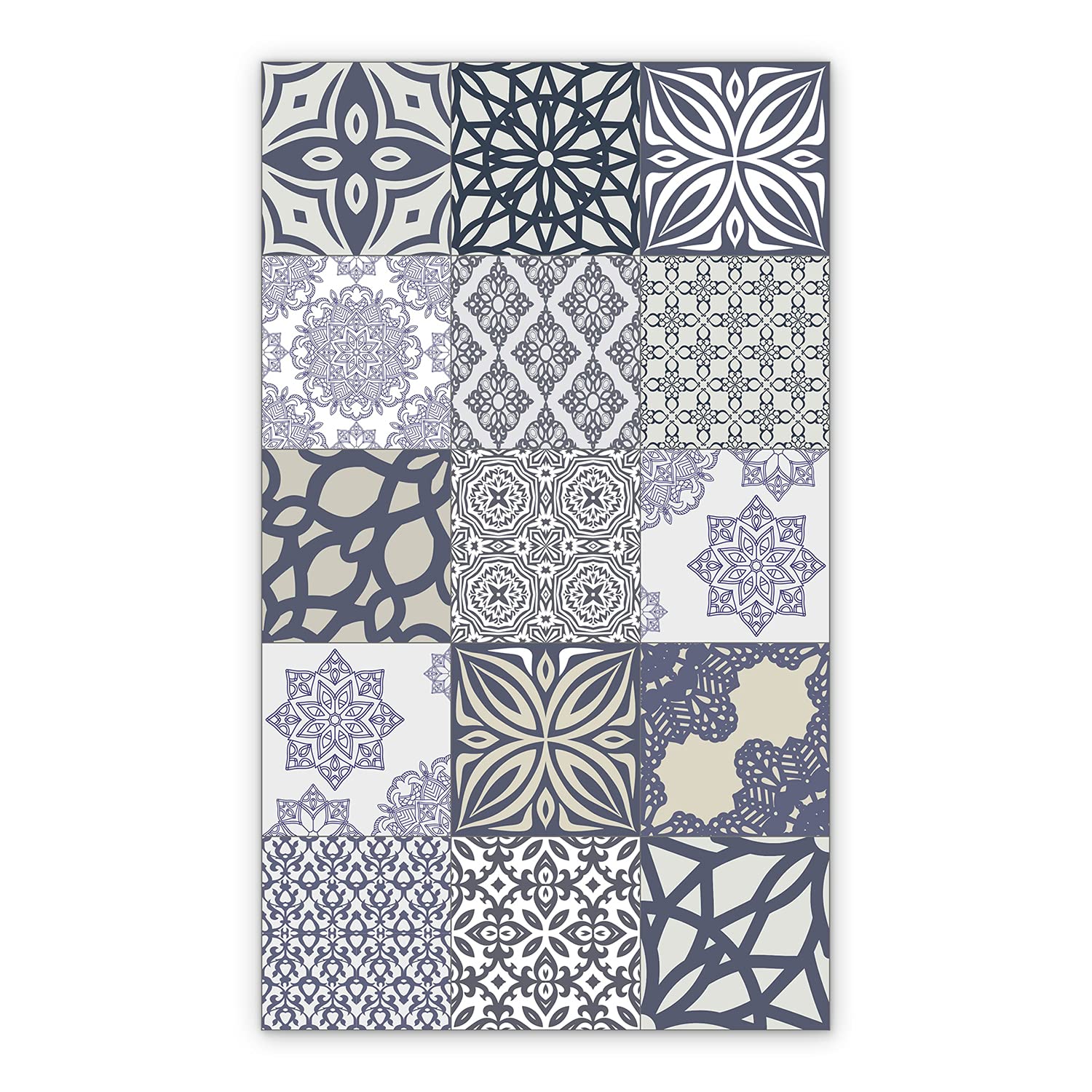 Tapis de salle à manger en linoléum patchwork BirdsEcho sous votre table de repas