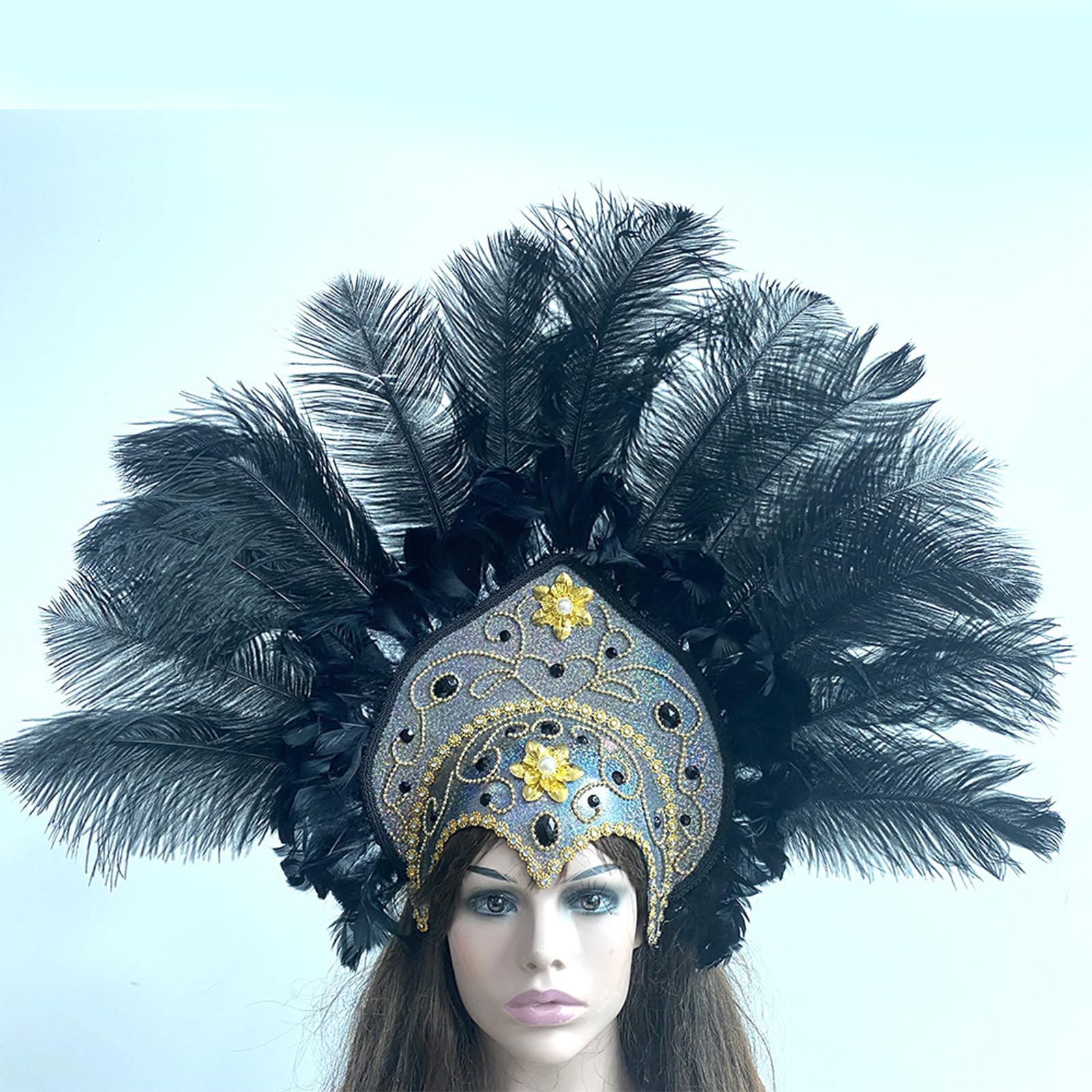 [Uitndvyte] Accessori per feste di carnevale Mardi Grass Festival Fascia in piuma per danza del ventre anni '20