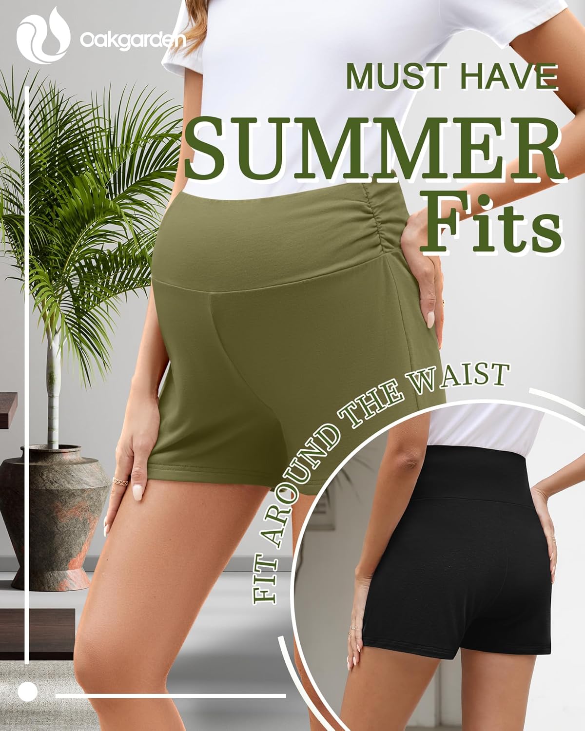 3 Pack Women's Maternity Shorts Over Belly Pregnancy Shorts Comfy Lounge Pajama Workout Maternity Clothes - Image 4