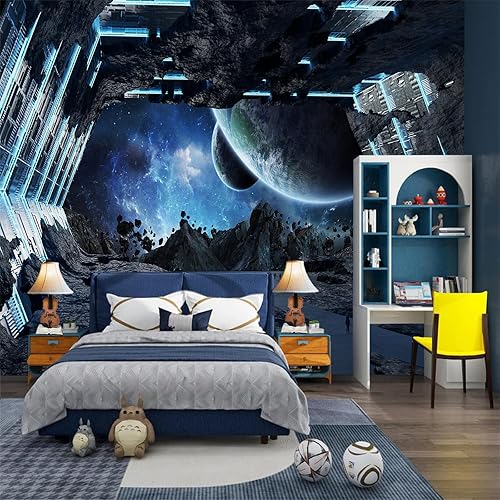 Miniatura 20 de FLFK Murales de pared 3D para despegar y pegar, calaveras góticas oscuras 141.7" x 98.4" - Papel tapiz autoadhesivo tipo póster, pintura, pegatina