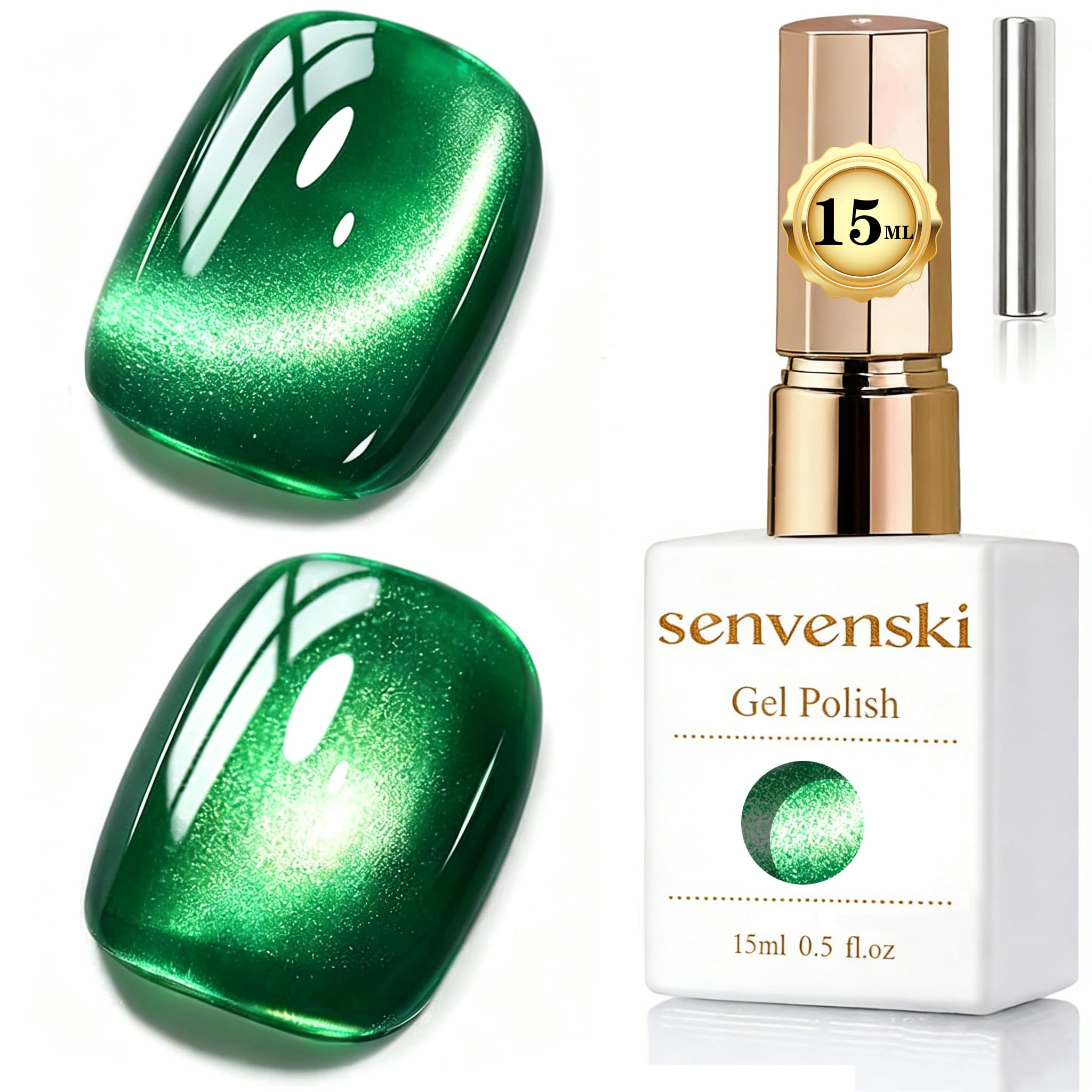 Senvenski Gelee Glas Cat Eye Gel Nagellack mit Magnet 15ML Magnetisch 3D Galaxie Holographisch Reflektierend Glitzernd Durchsichtig Farbe Gellack Salon Home DIY