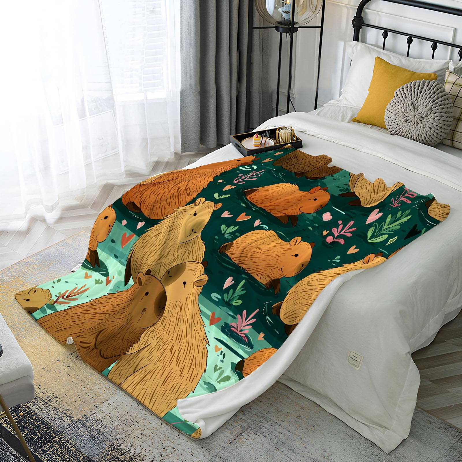Couverture en flanelle capybara pour partager des moments de douceur en famille