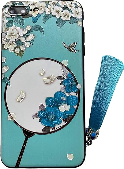 Amazon Co Jp Kolo 藍蝶団扇 Iphone ケース Iphoneケース Iphone6plusケース Iphone6splusケース 中国風のスマホケース 水色 Iphone6plus Iphone6splus 家電 カメラ