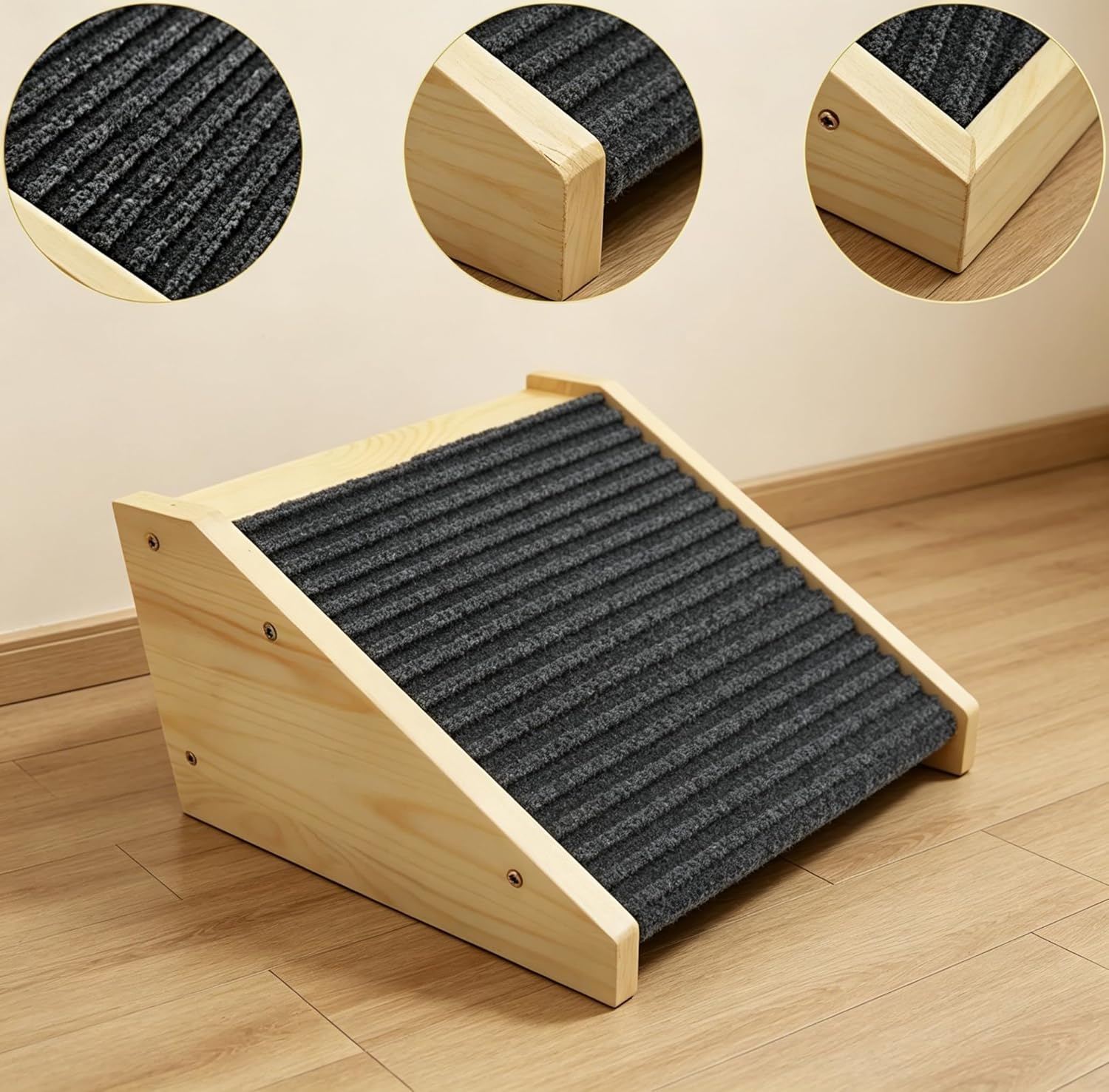 Generic Dog Ramp, 11.81x5.91x9.84in Folding Pet Ramp Sturdy Non-Slip Dog Steps, Portable Mobility Aid for Dogs Cats, Indoor Home Sofa Couch Bed Frame, Compact Design