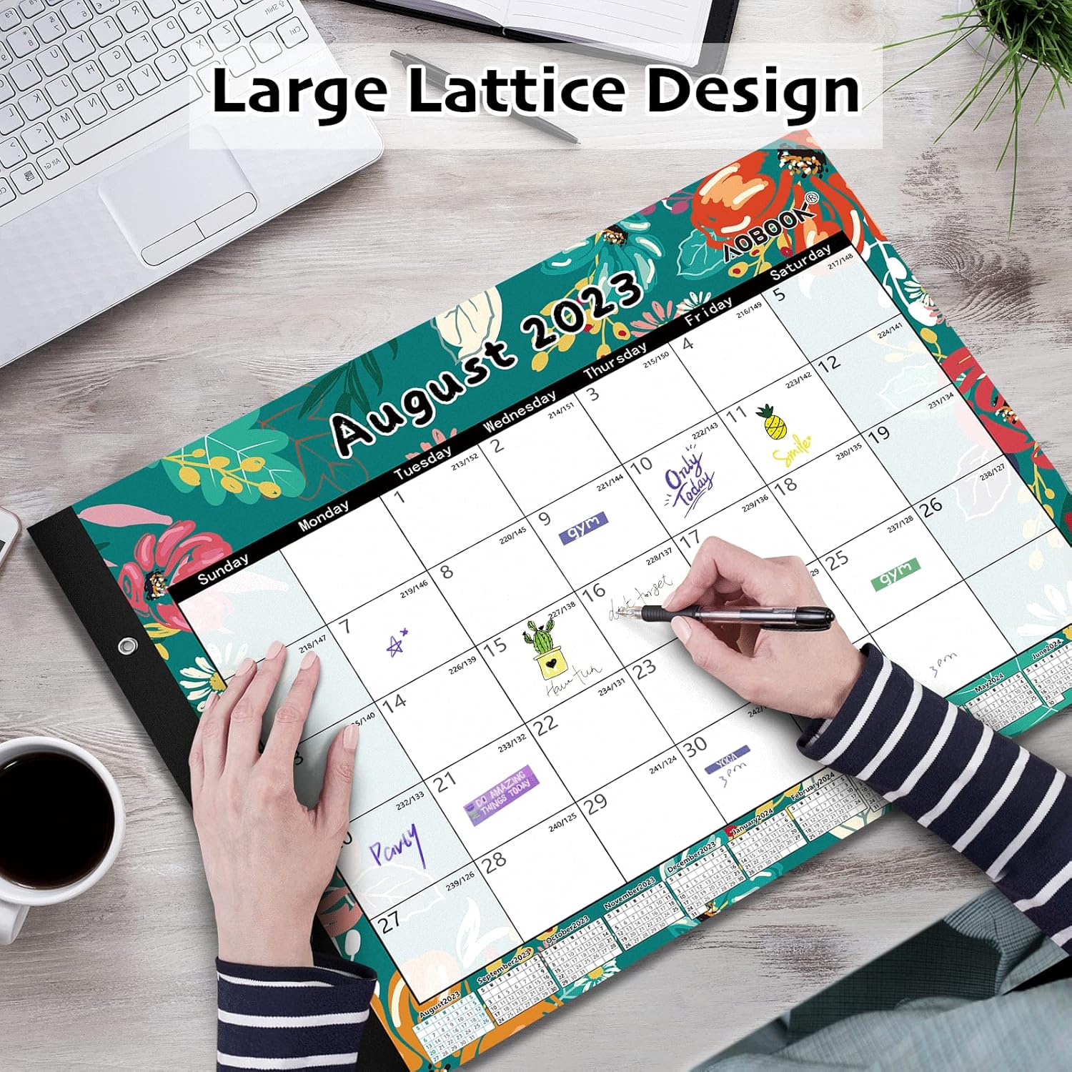Desk Calendar 2023, Large Monthly Organizer Pad Desk or Wall Calendars, 22" x 17" December 2022 to December 2023, Corner Protectors, for Planning and Organizing Your Home, School or Office : Office Products