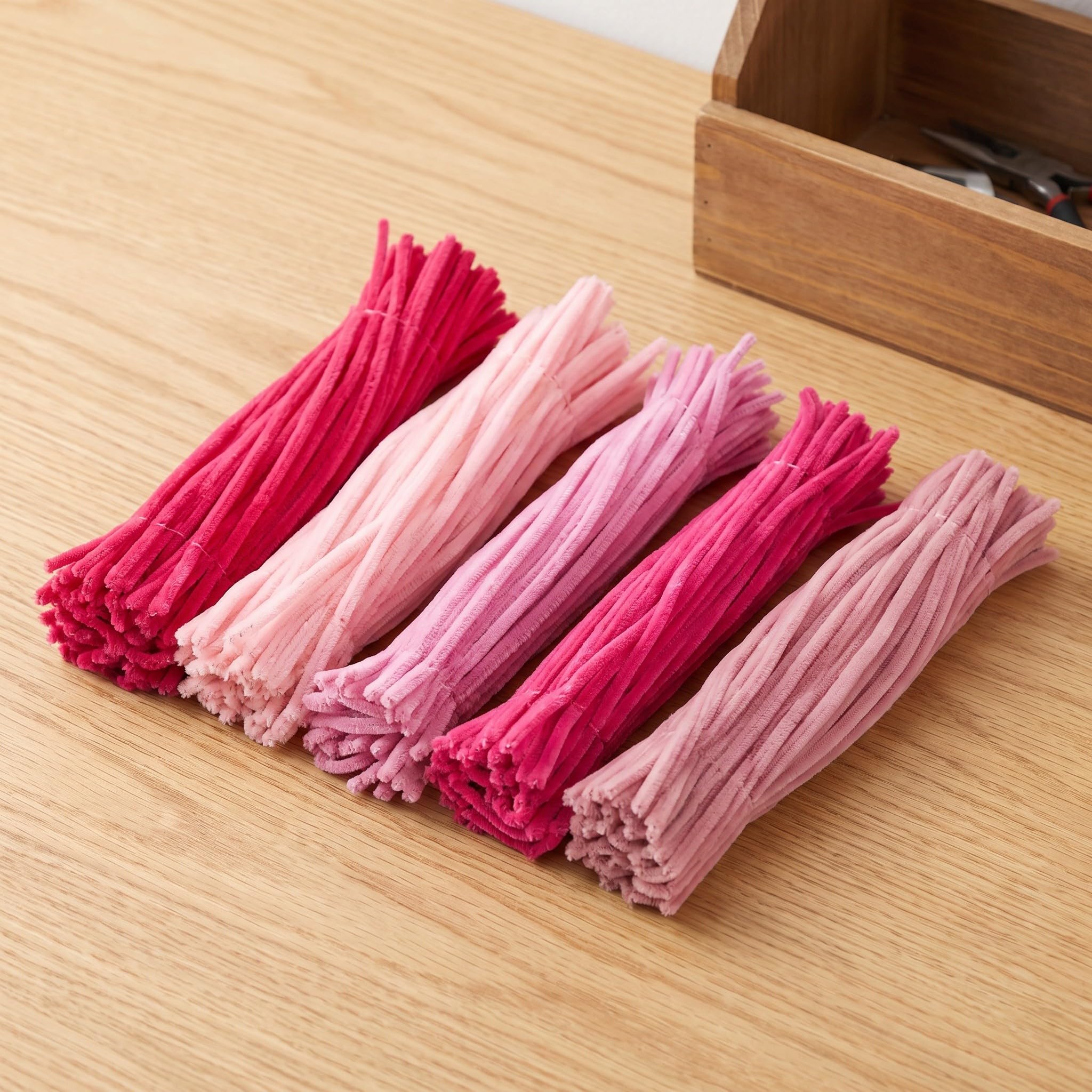 Toddmomy 500 scovolini rosa soffici, steli in ciniglia flessibili e morbidi | Kit fai da te per la creazione di fiori, bastoncini morbidi da 30 cm per Halloween, Natale e altre festività.