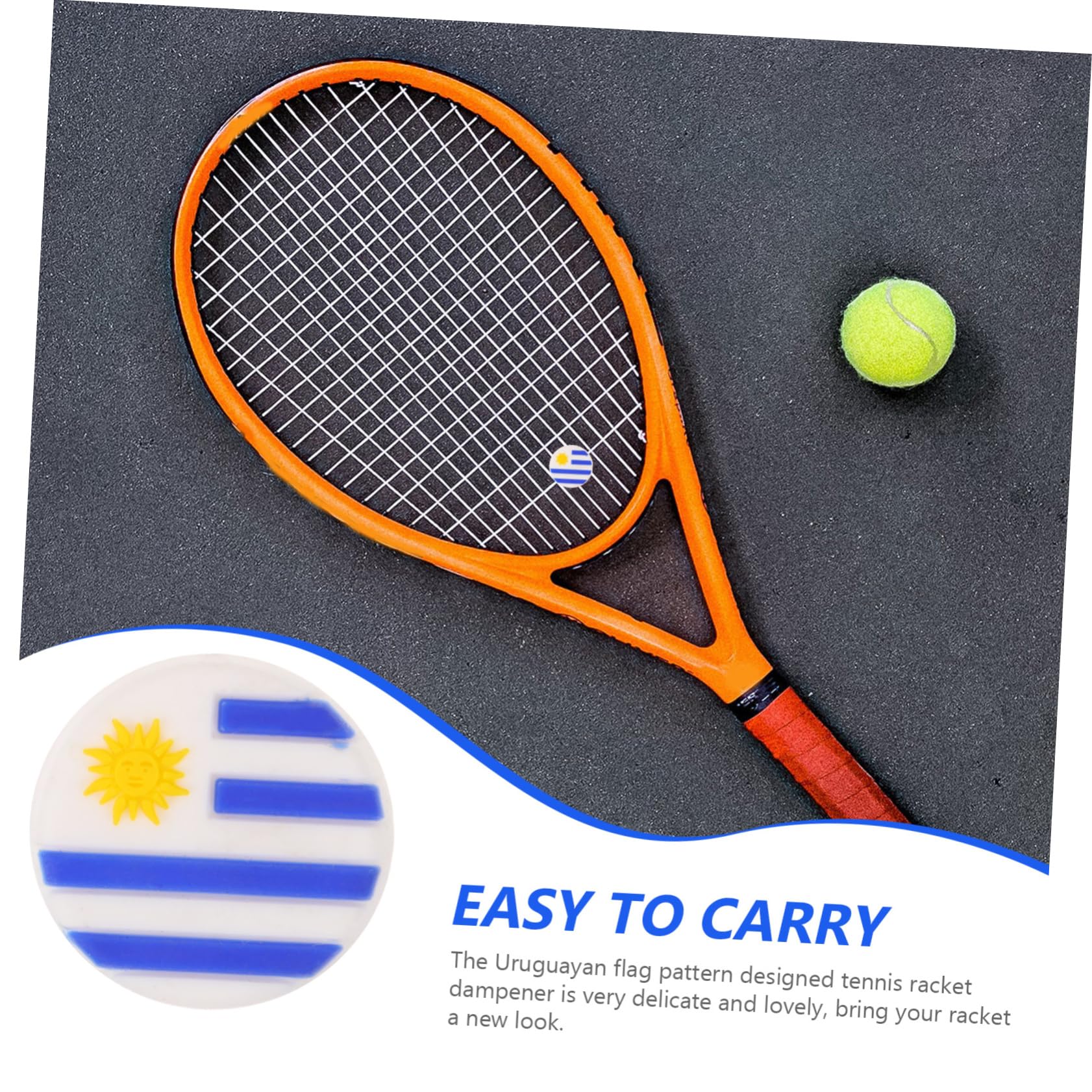 Milisten 5 Sätze Tennis Racket Dämpfer Silikon Stoßdämpfer Mit Uruguayanischem Flaggenmuster Für Tennisschläger Effektive Vibrationsreduzierung Für Tennisspieler 6 Stücke * 5