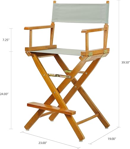 Miniatura 2 de Casual Home - Silla de director de 24 pulgadas, marco de roble miel, con lienzo gris, altura de contador