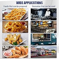 Vista 5 de Freidora comercial de 12.6 cuartos de galón con doble cesta eléctrica, freidora de acero inoxidable con control de temperatura independiente