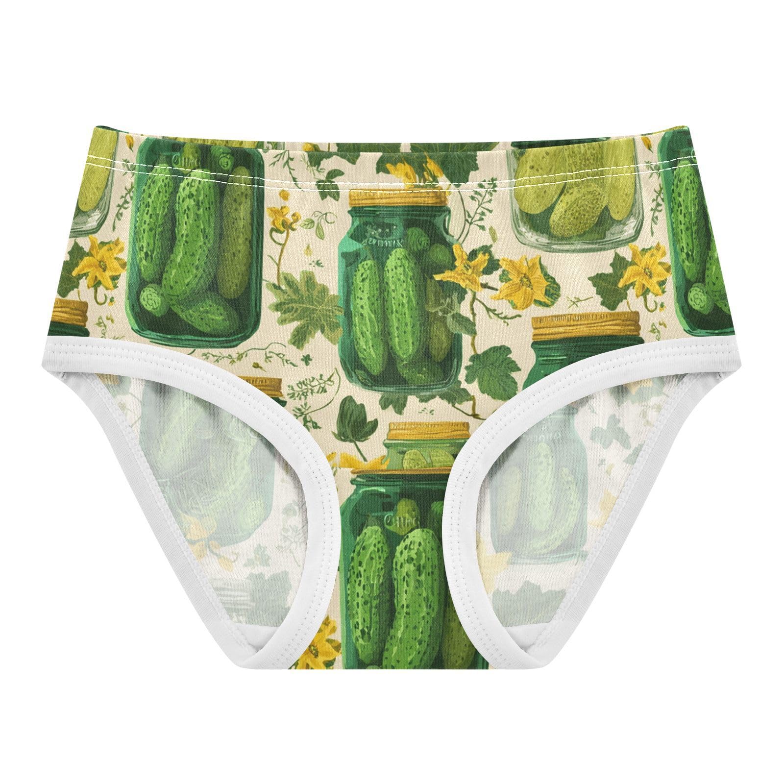 Wusikd Pickle Jars Cucumbers Girls Underwear Cotton Girls Briefs Soft Toddler Underwear 2T
