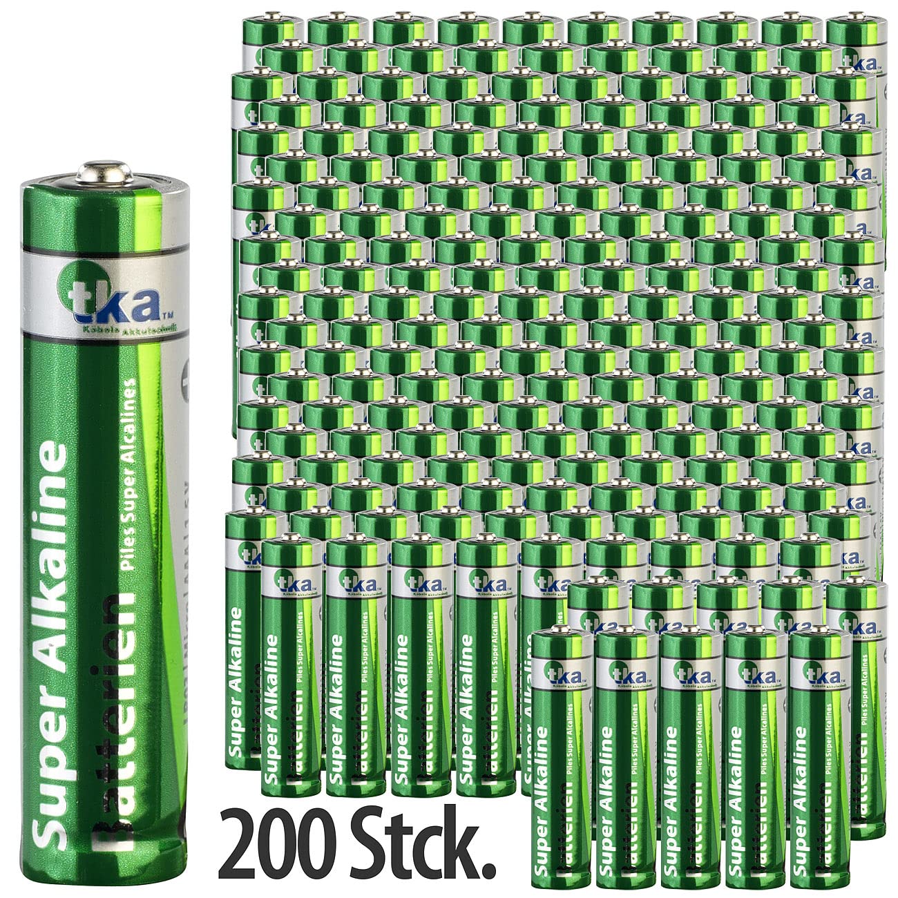 tka Köbele Akkutechnik batteria AAA micro: Set di 200 batterie super alcaline tipo AAA/Micro, 1,5 V (batteria tipo)