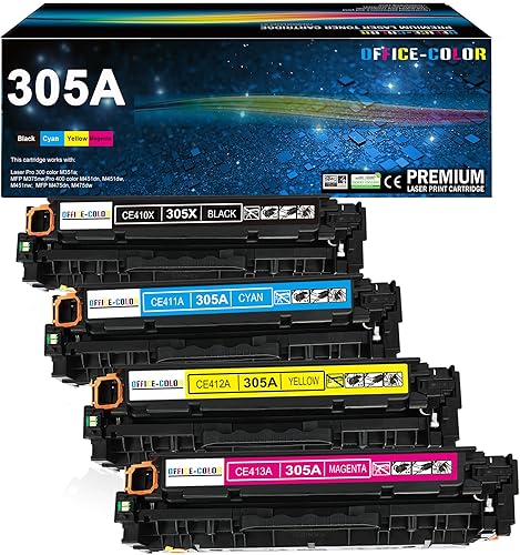 Paquete de 4 cartuchos de tóner 305A negro, cian, magenta y amarillo, para HP Laserjet Pro 400 Color M451dn M451nw M451dw MFP M475dw M475dn Pro 300