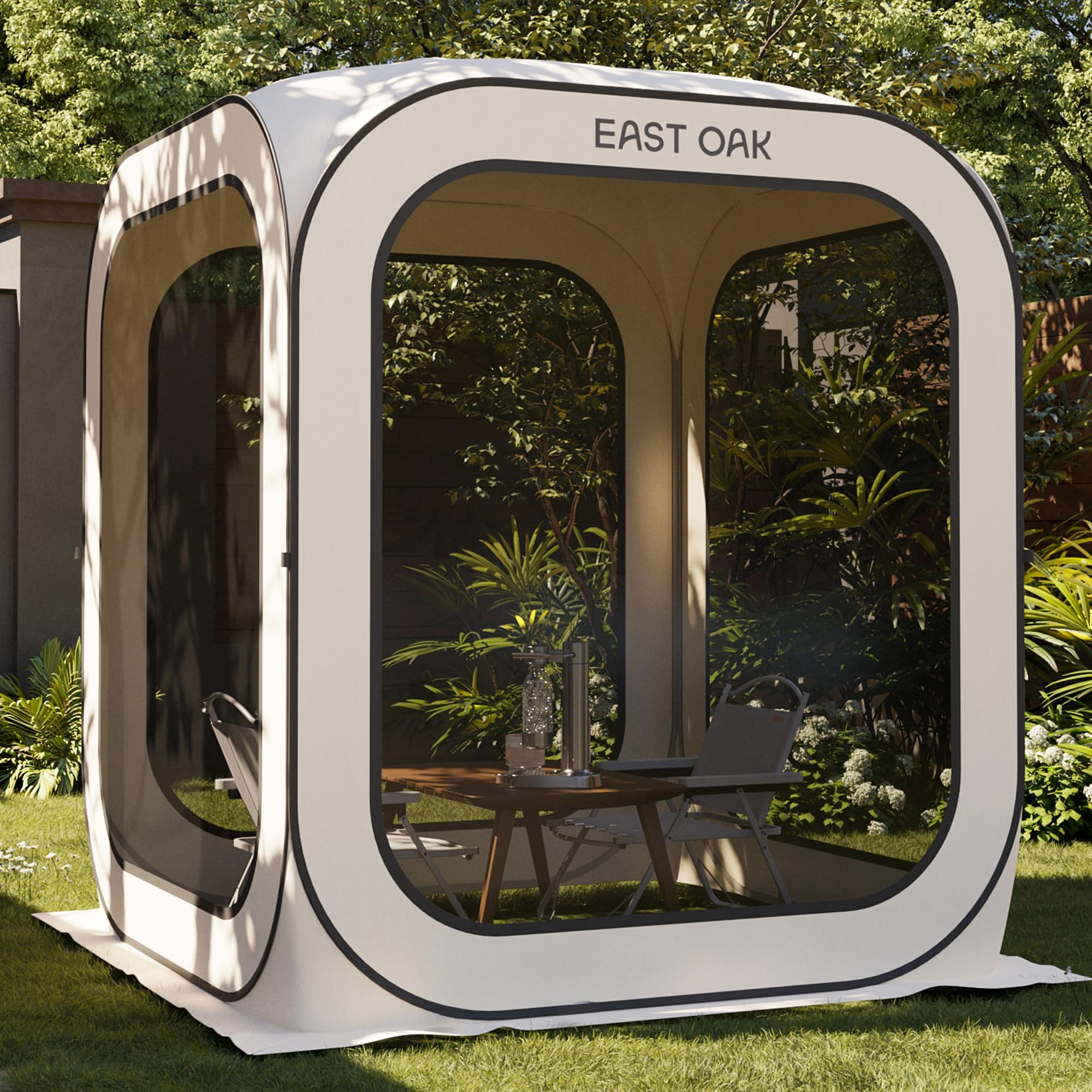 East Oak Pop Up Zelt 2-3 Personen, Pavillon fr Camping, Garten, Terrasse,  Wurfzelt, Familienzelt Stehhhe, Stoffe Wasserdicht, UPF 50+ UV Schutz,  360 Belftung, Anti Moskito, mit Tragetasche, Beige : Amazon.de: Sport &  Freizeit