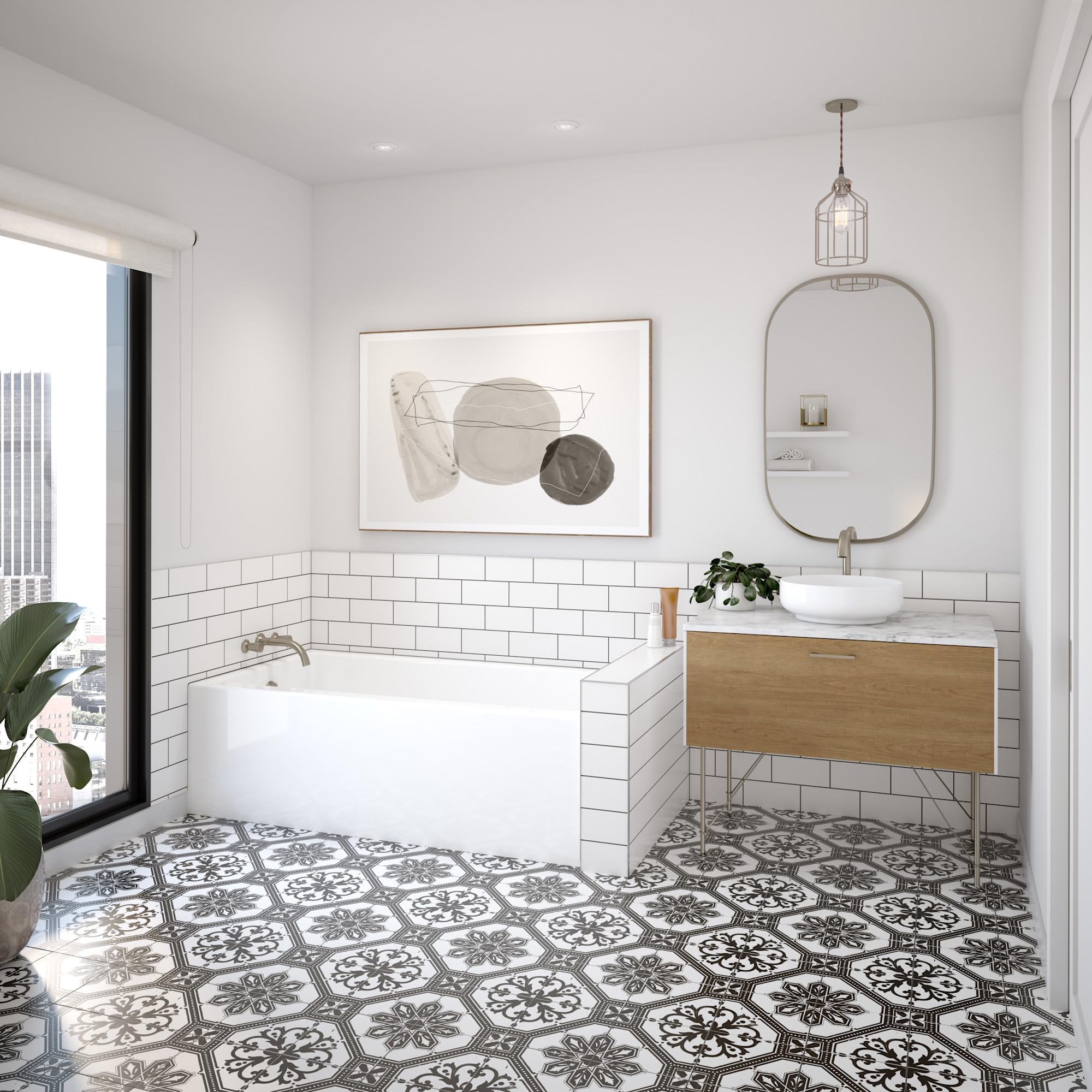 MAAX 105705-L-000-001 Rubix Acrylic Bathtub, 59.75-in L x 32-in W