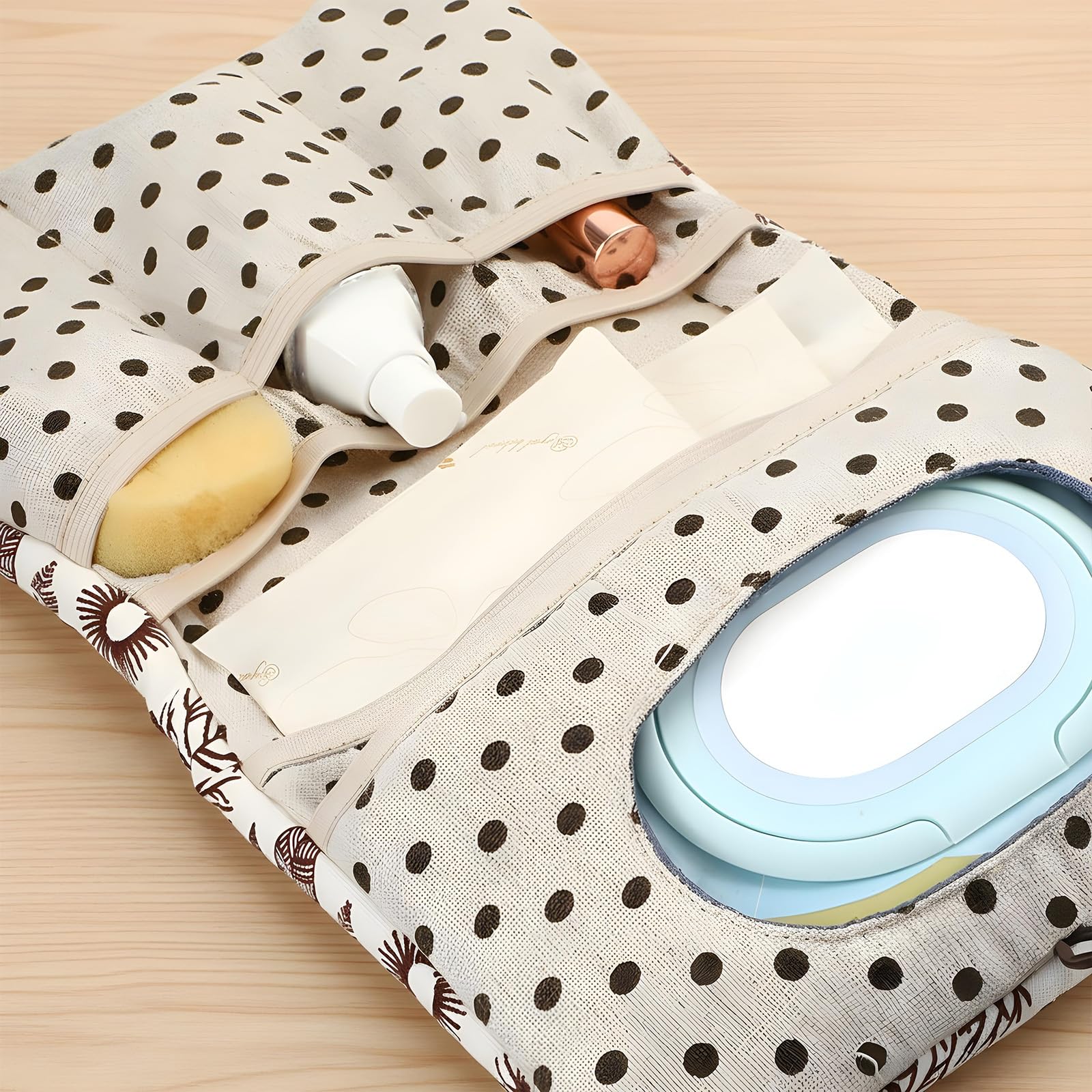 Baby Diaper Bag Organizer and Cosmetic Bag 2 in 1 Travel Diaper Bags, Foldable Compact Stroller Pouch for Newborn Essentials, Travel-Friendly Diapers Bags Insert Organizer — view 2