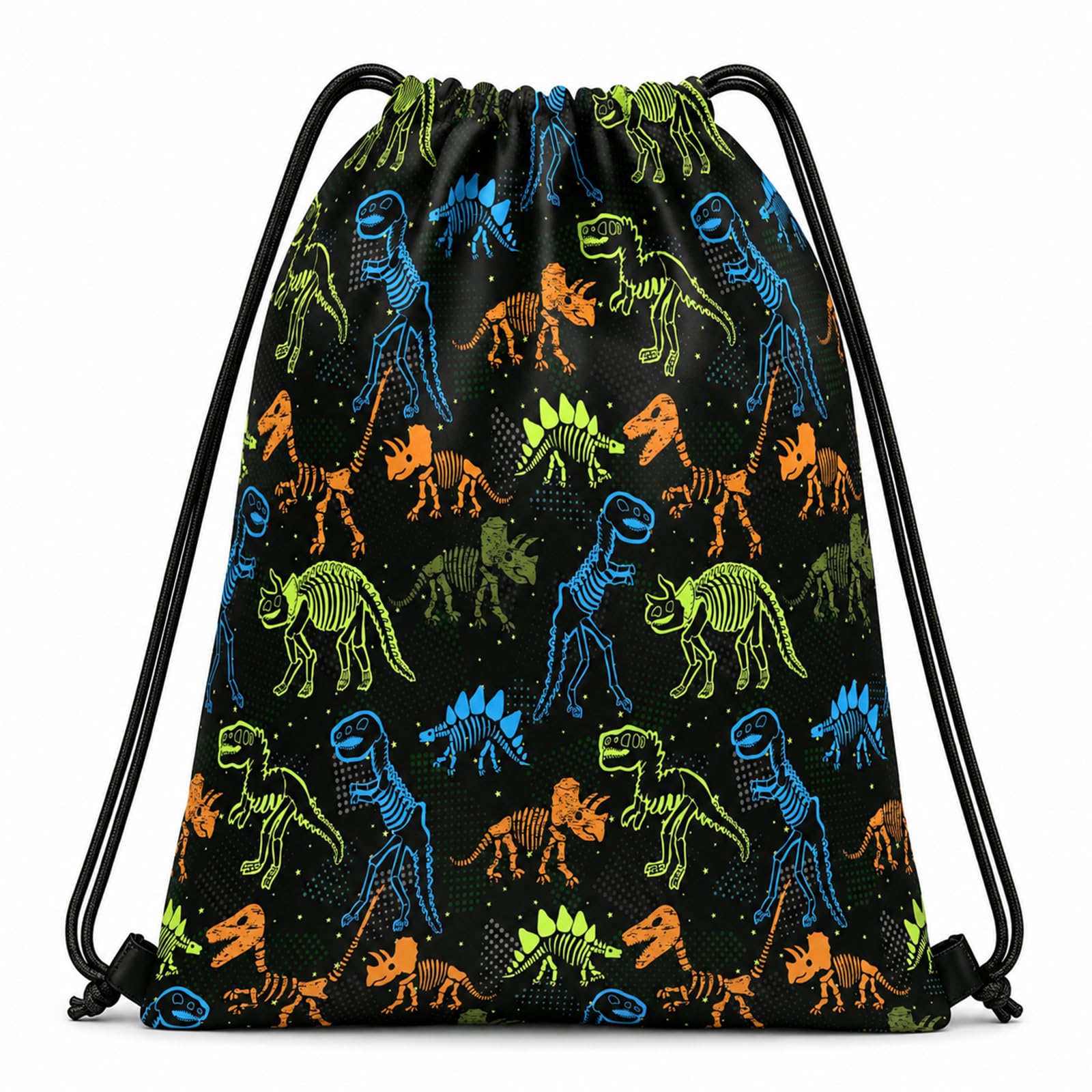 Drawstring Bags for Kids, Boys, Dinosaur Swimming Gym Bag for Beach School