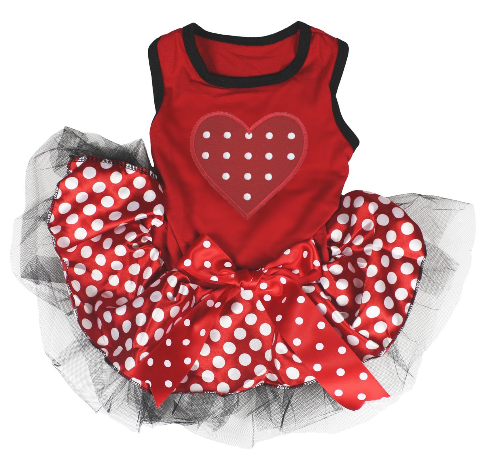 Petitebelle Red Polka Dots Heart Puppy Dog Dress (Red/Polka Dots, XXX-Large) — image 1