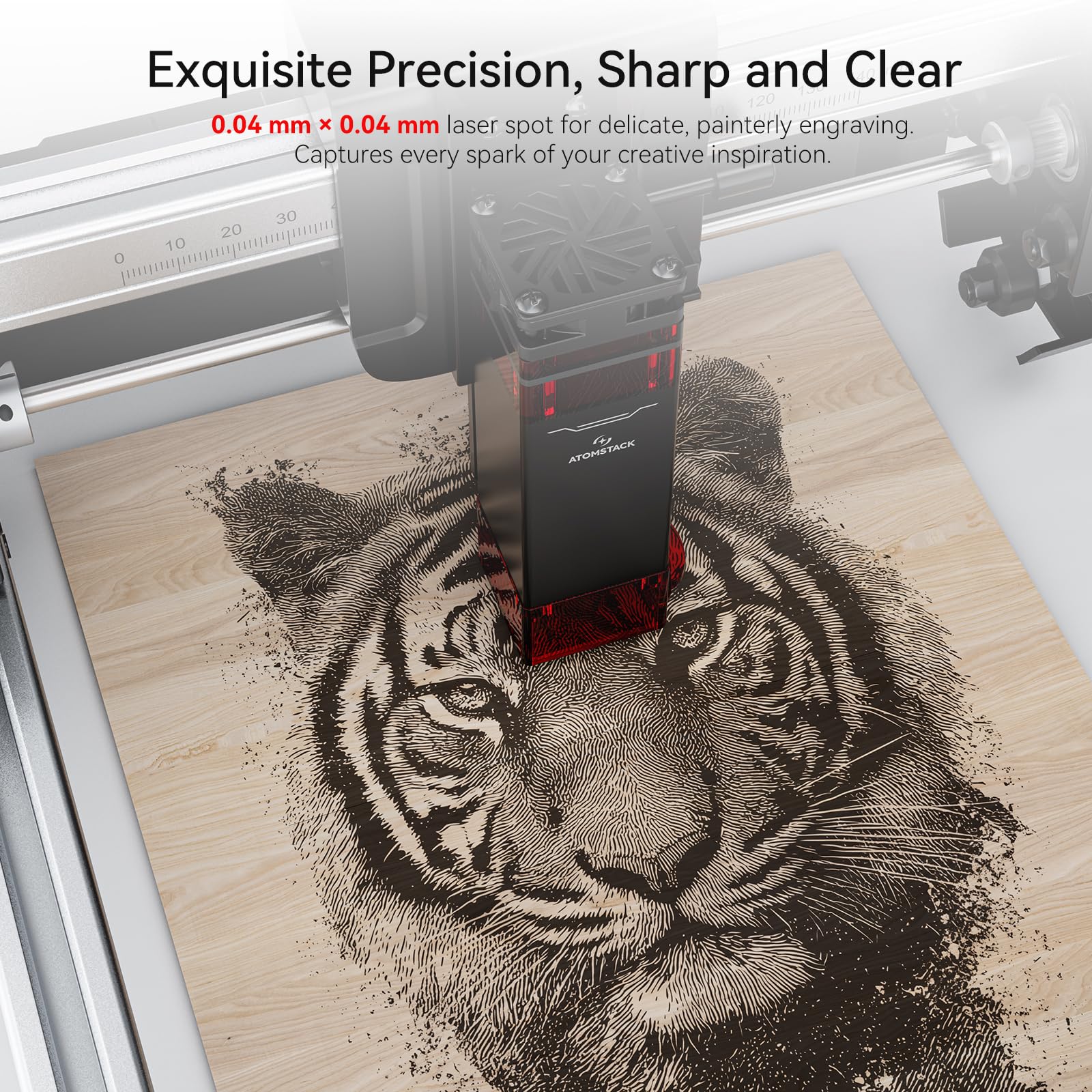 ATOMSTACK SWIFT MINI Tragbarer Laser Graviermaschine, 3W Lasergravierer für Anfänger, Werkzeug für DIY Holz, Kunsthandwerk, Geschenke, Hundemarken, Acryl, Metall