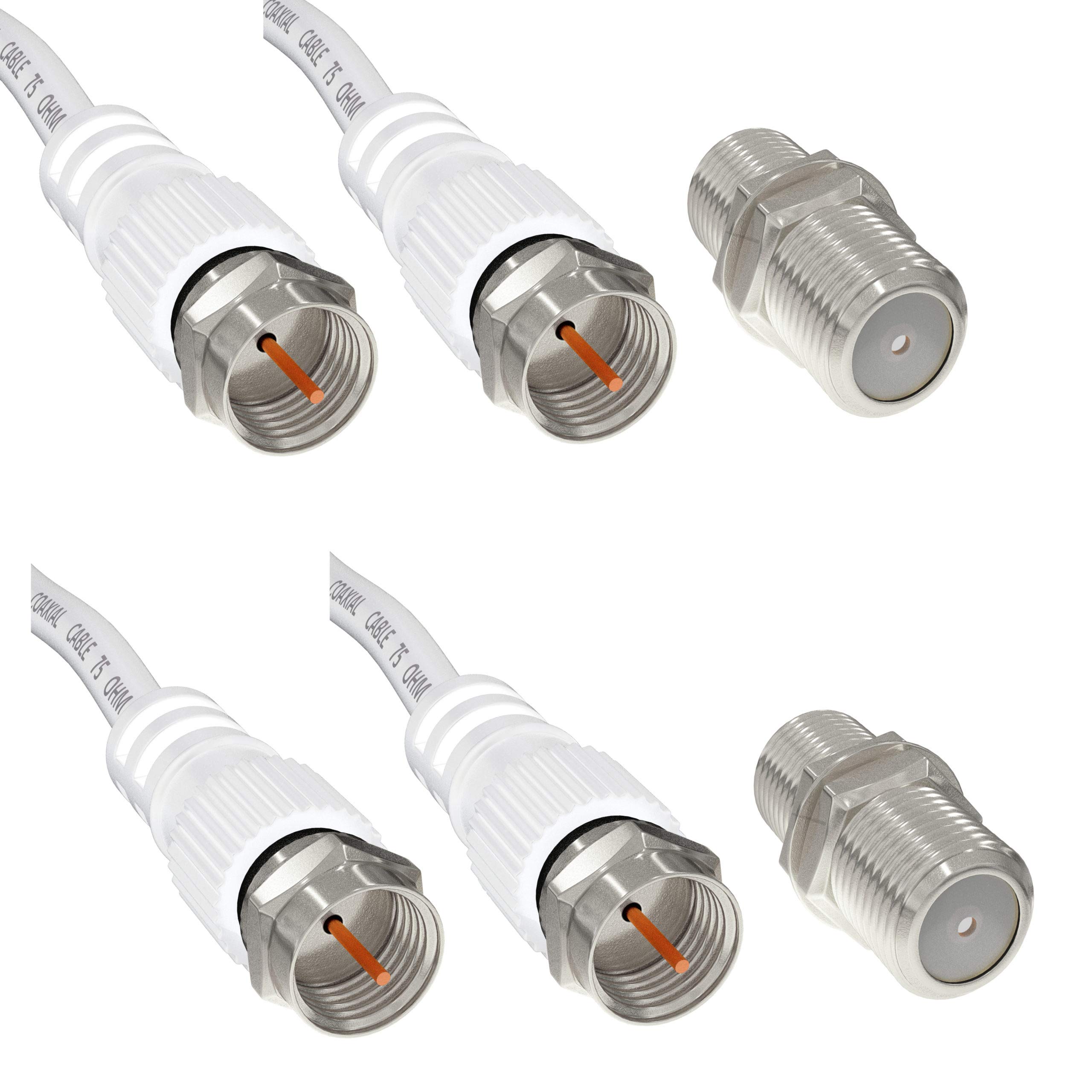 Buy ConnectingU® Twin Pack 3m White Satellite Coaxial Cable Kit (Virgin