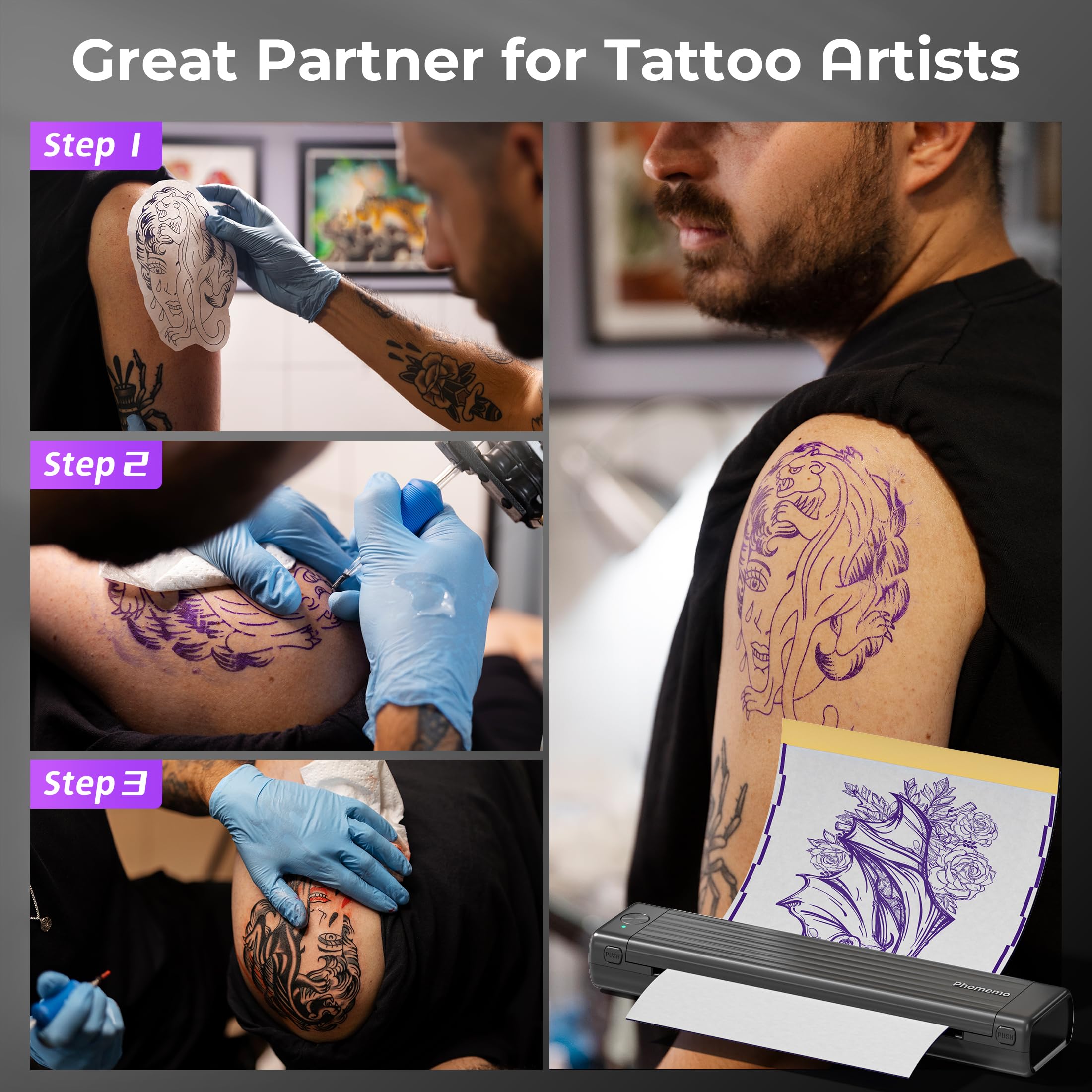 Phomemo TP86 Thermocopieur Tatouage Papier Transfert 10 Feuilles