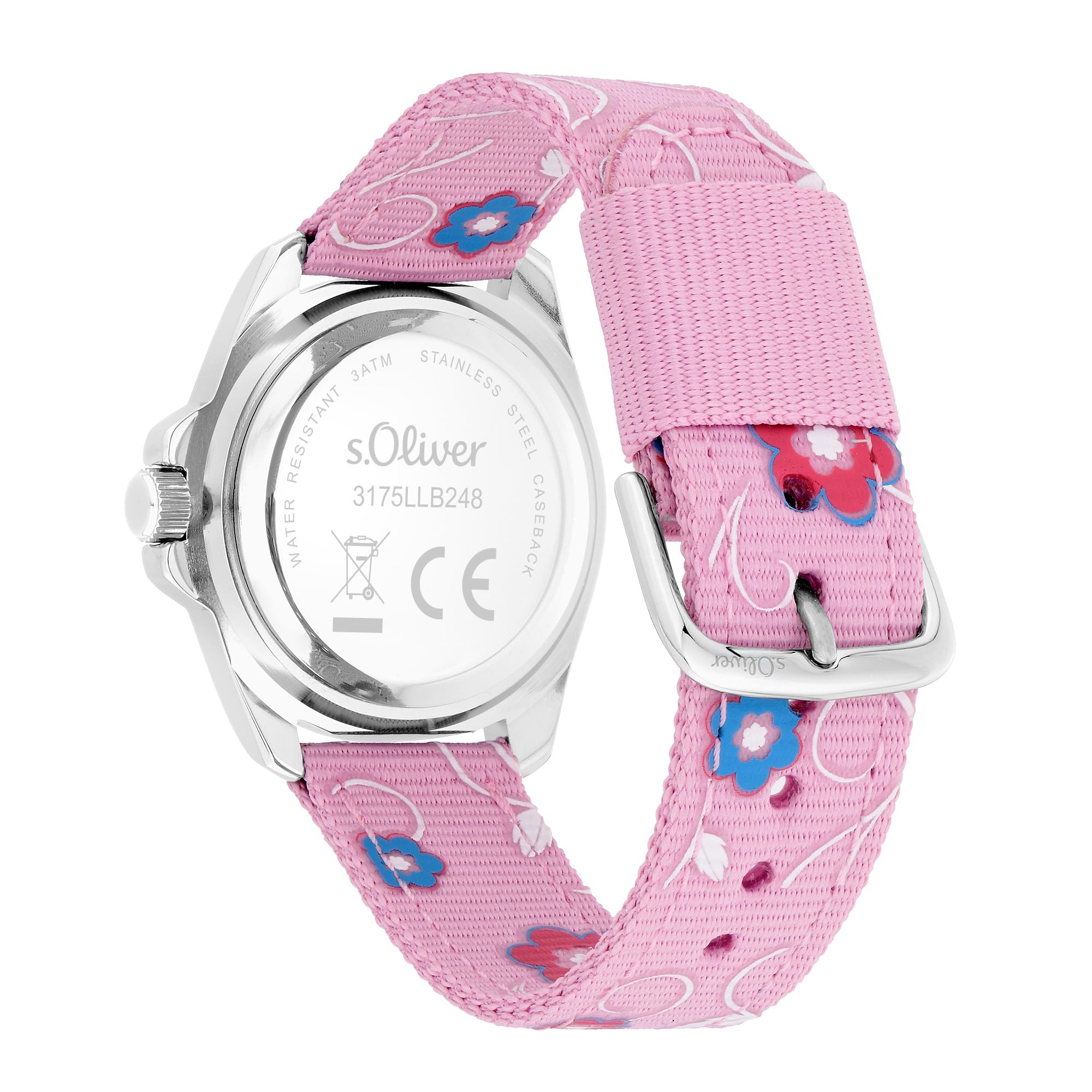 s.Oliver Kinderuhr für Mädchen und Jungs - 32 mm - Gute Ablesbarkeit - schönes Canvasband - 3 ATM wasserfest - hoher analoge Armbanduhr mit Quarzwerk - Geschenkidee