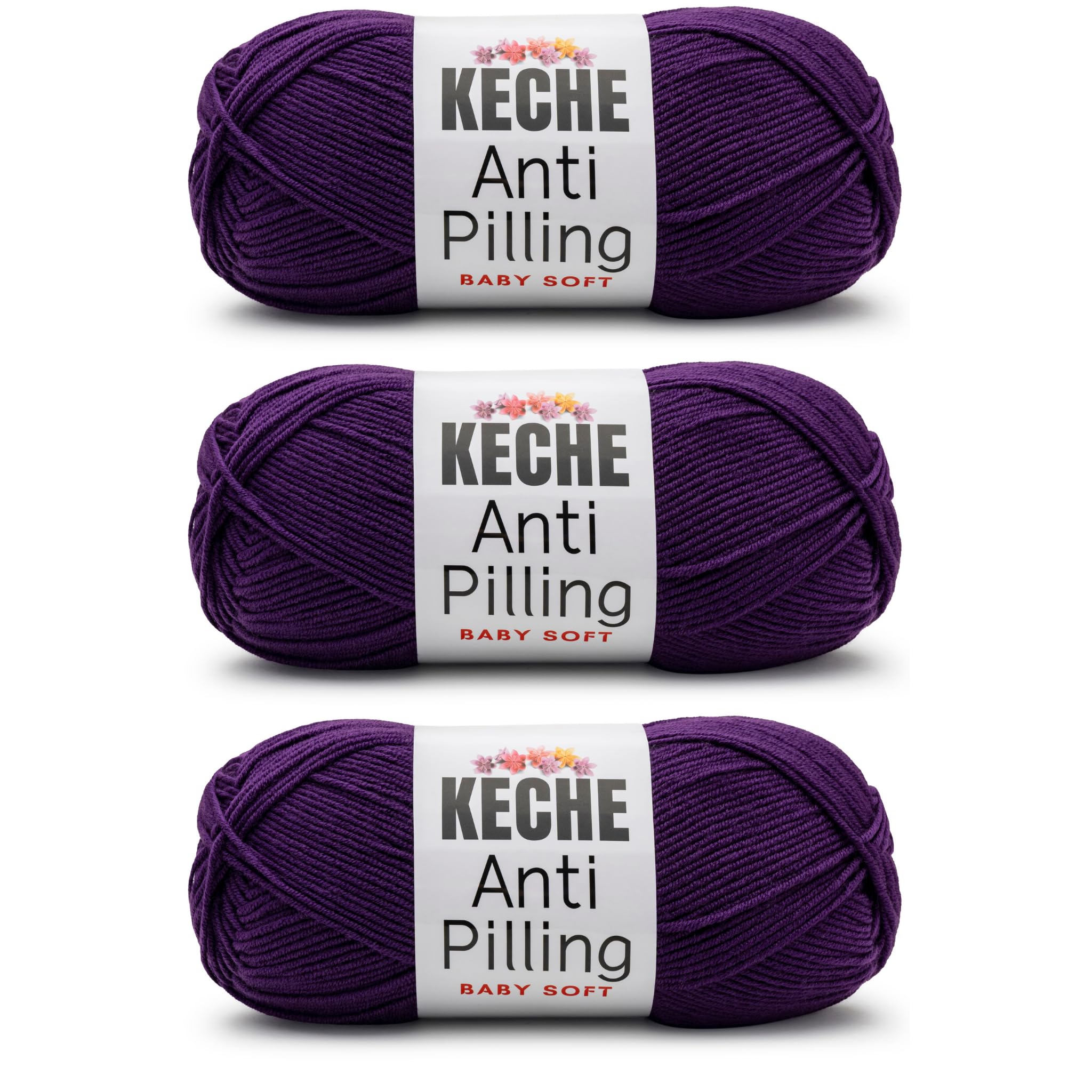 Soft DailyKnit DK Yarn, 100% Anti-Pilling Acrylic for Knitting Crocheting, Light Weight #3 (3.52 oz / 274 Yds) 1 Skein - Red — view 23