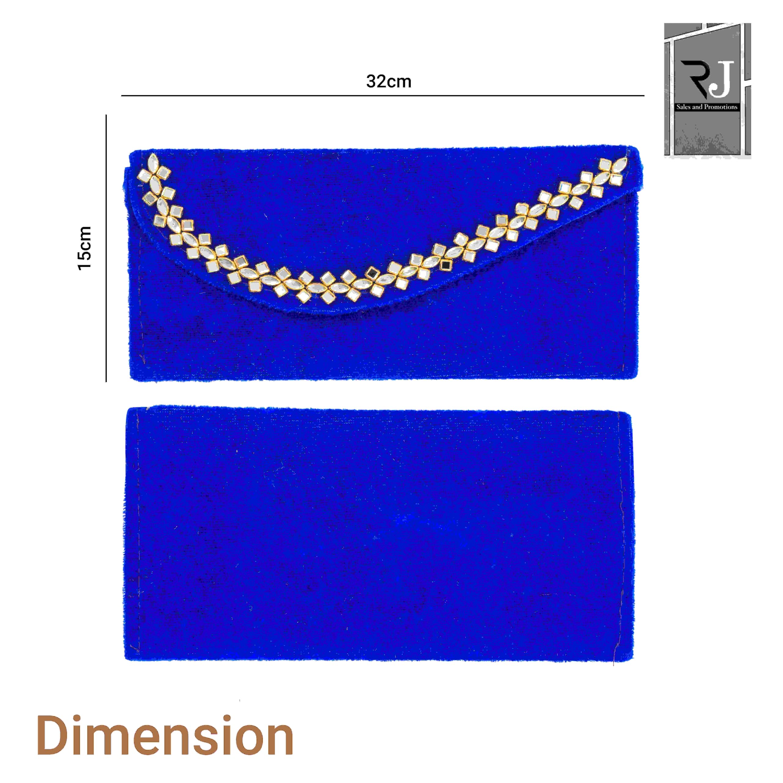 RJ Sales & Promotions Fancy Velvet fabric Kundan Shagun Envelopes (Pack of 6) (Pack of 6) 1