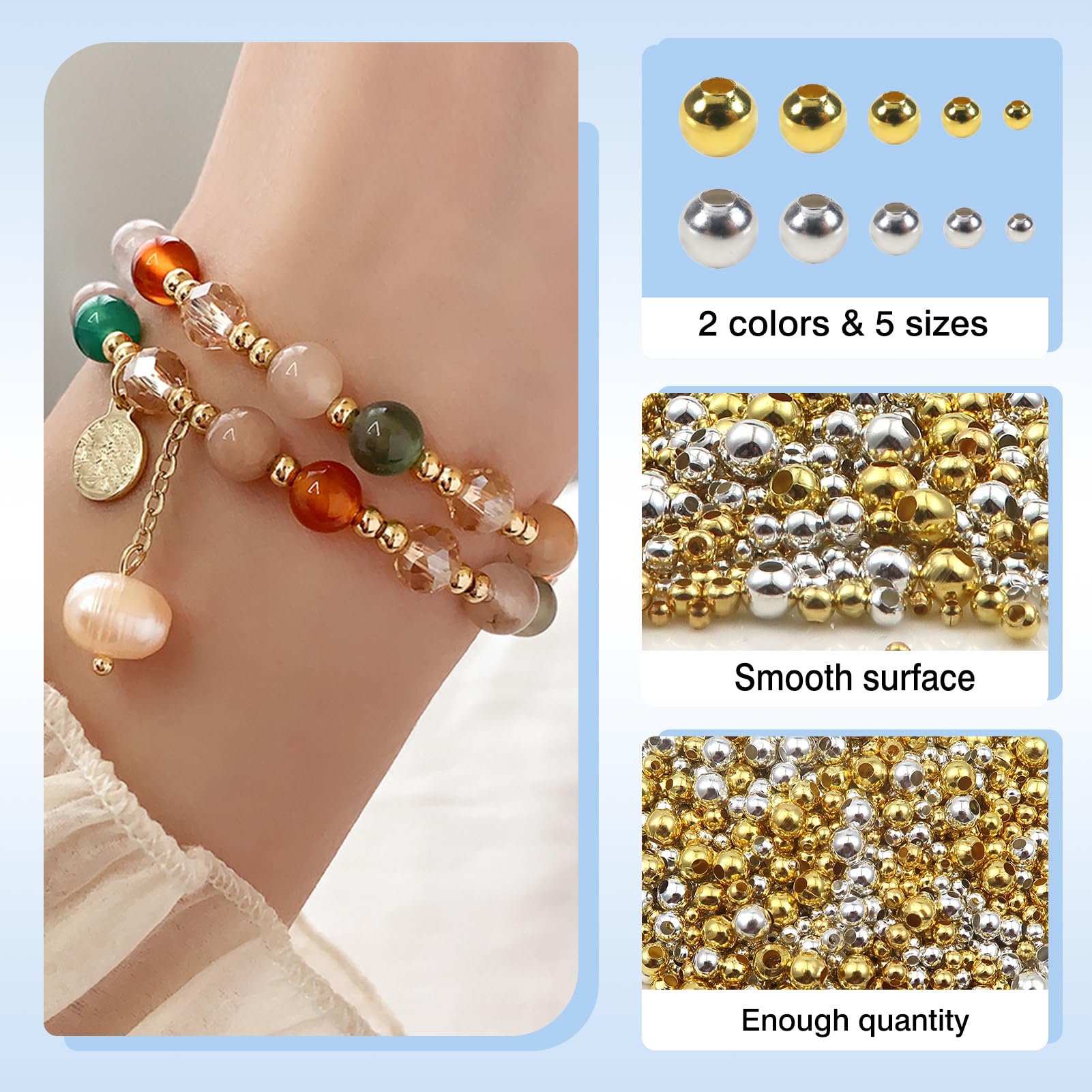 SUNNYCLUE 1 SCATOLA 200 Pezzi 6mm 8mm Oro Heishi Perline Oro Piatto Perline Disco Oro 18K Placcato Oro Rotondo Perline Distanziatore per Creazione di Gioielli Charms Braccialetto Collana Orecchino Don