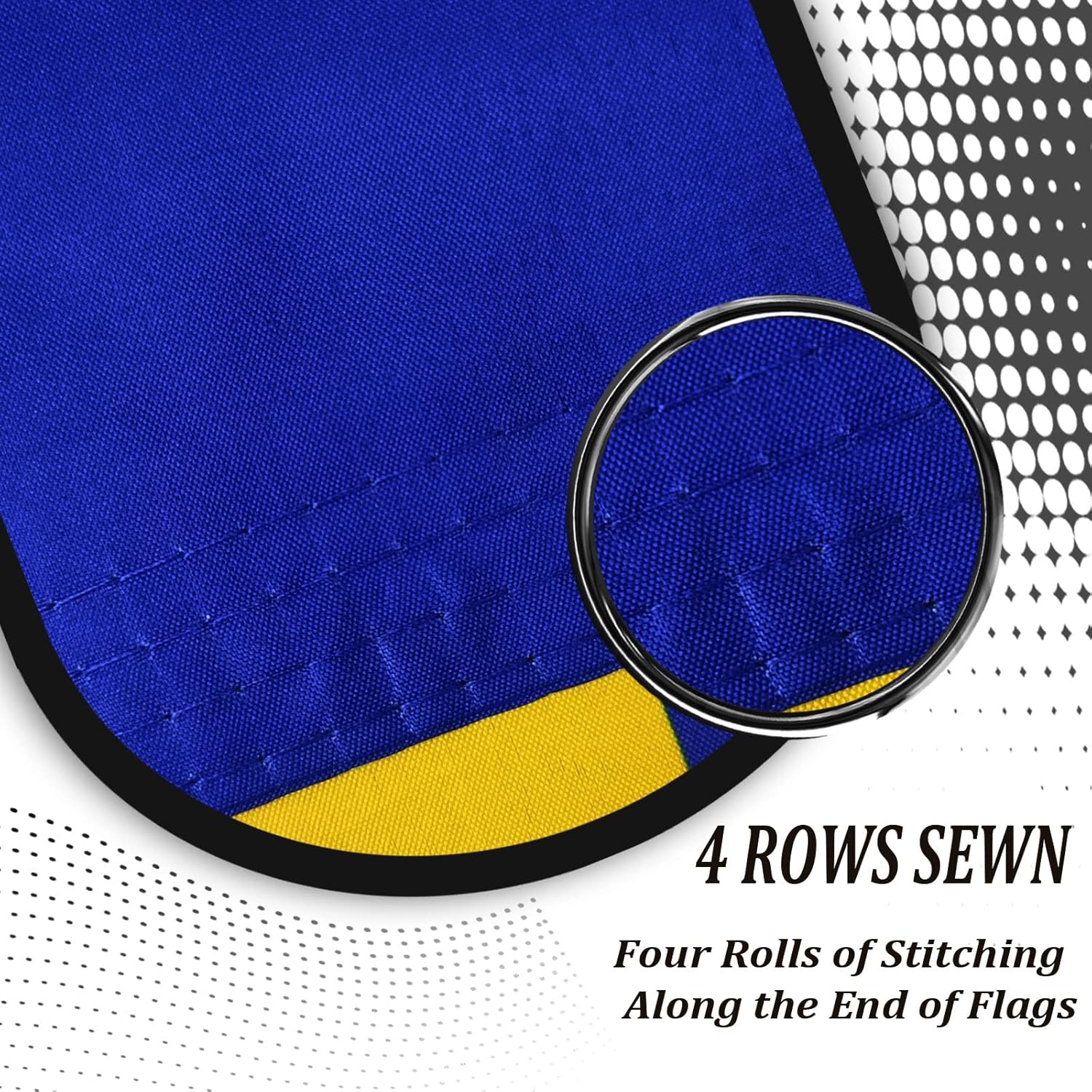 Wisconsin State Flag 3x5 Outdoor Double Sided WI Flags Heavy Duty 3 Ply Polyester Material with 2 Metal Grommets 4 Rows of Stitching